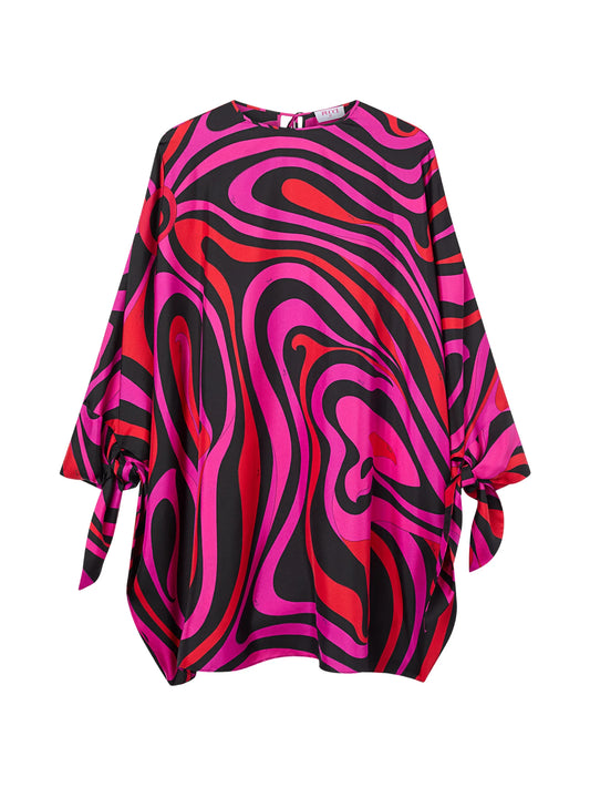 Marmo-print silk kaftan