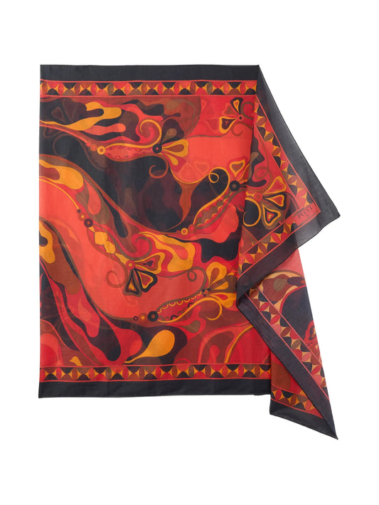 Orchidee-print cotton sarong