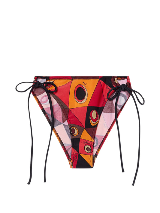 Iride-print side-tie bikini bottoms