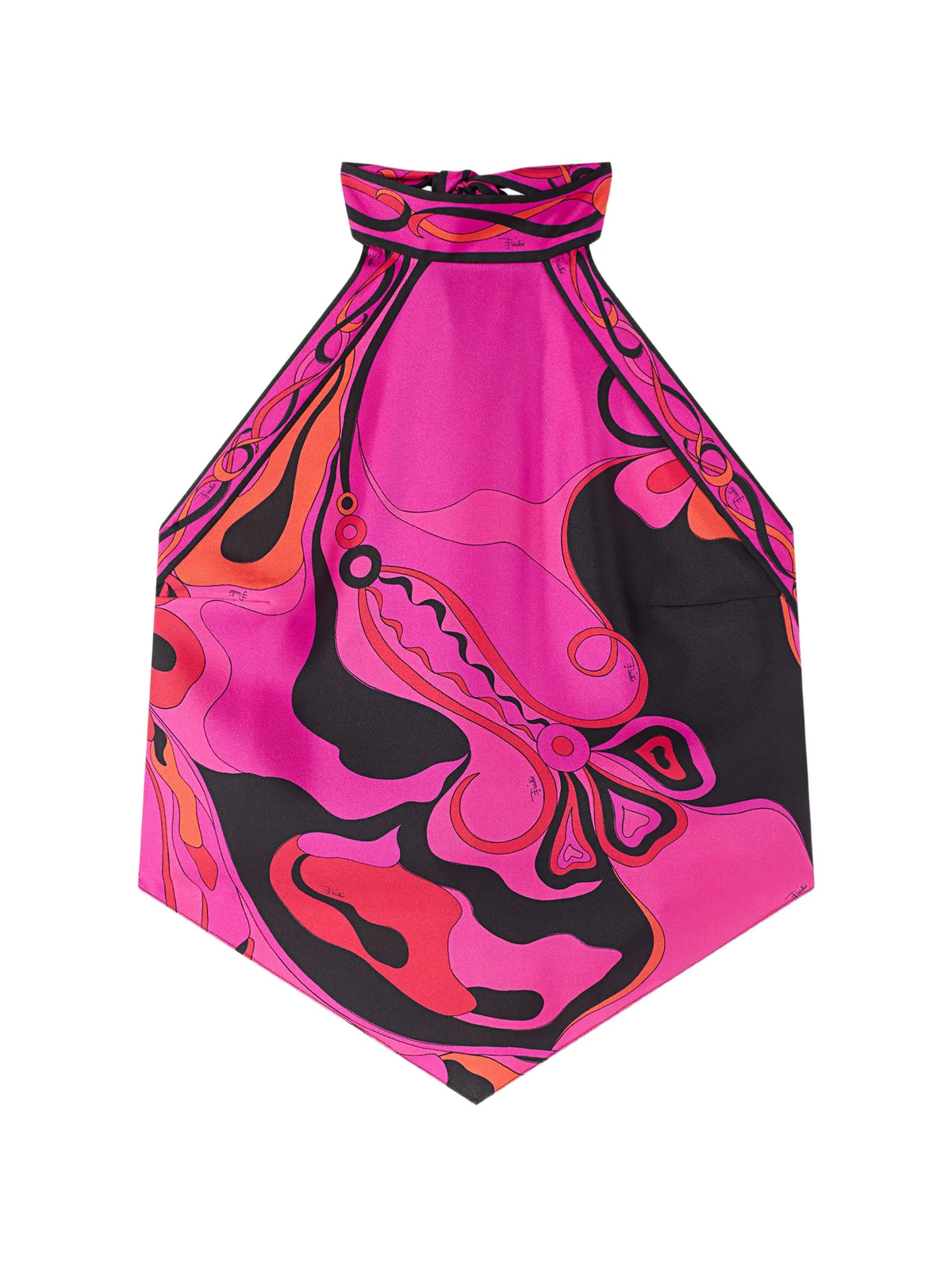 Orchidee Iride-print halterneck top