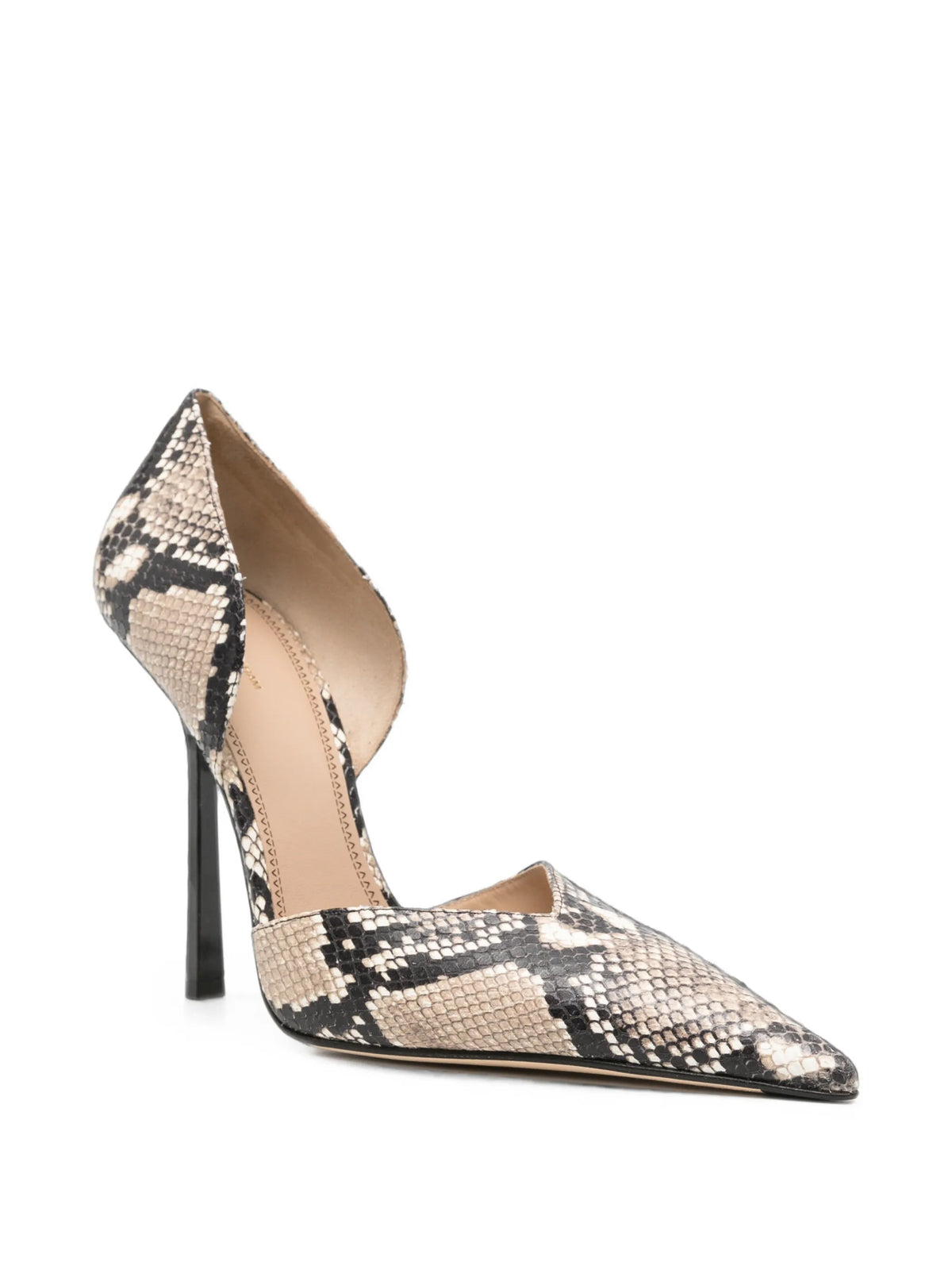 Angle d'Orsay pumps 115 natural brown snake print