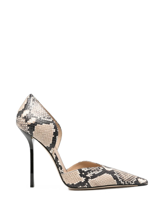 Angle d'Orsay snake-print pumps
