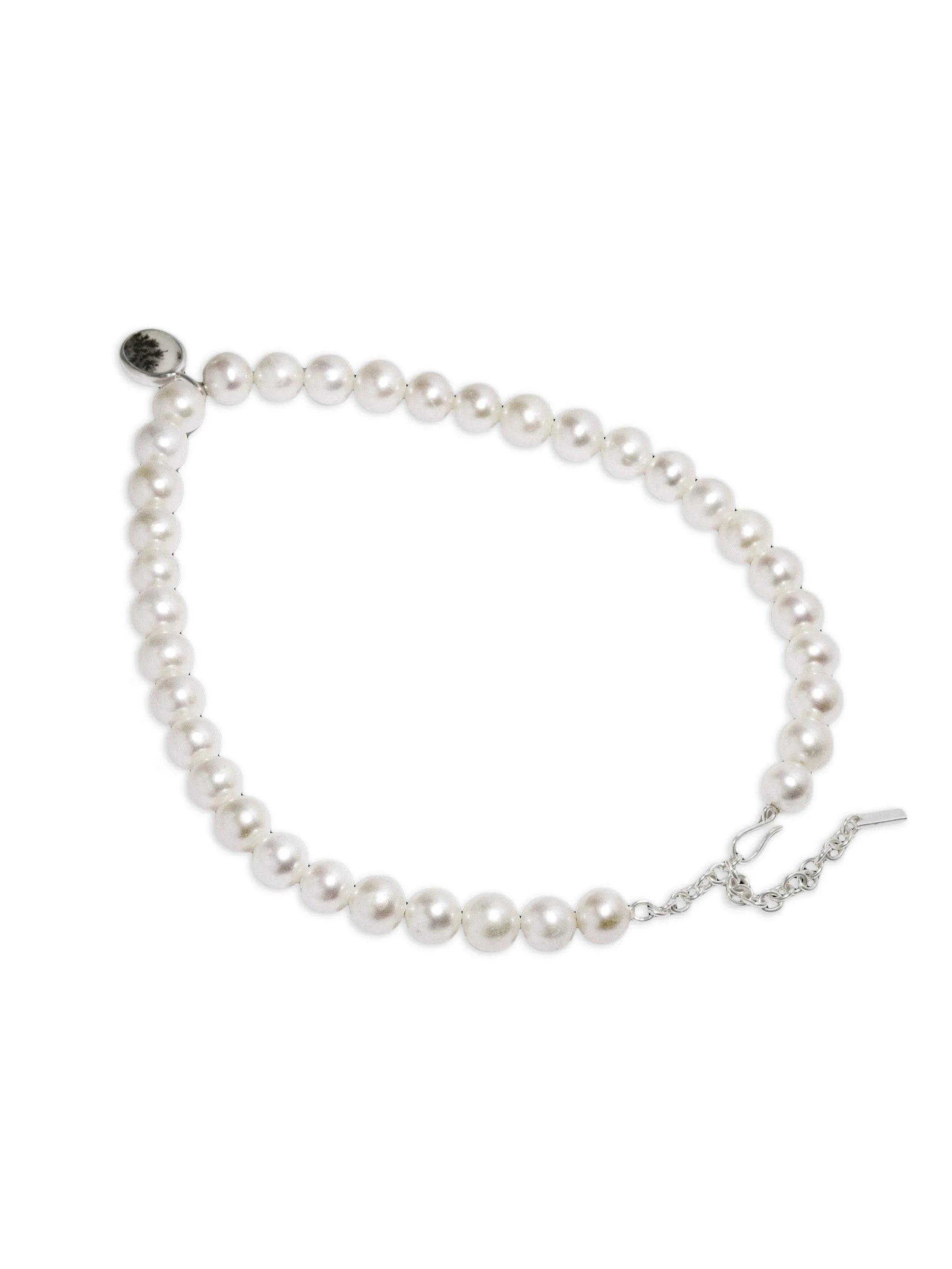 dendritic agate and pearl necklace