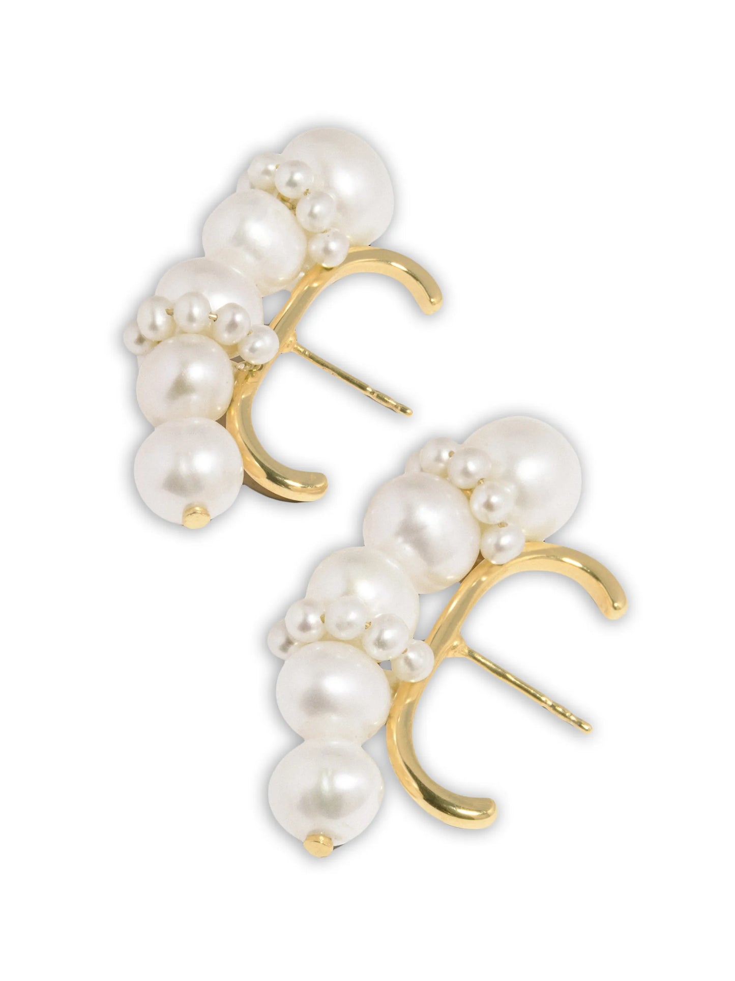 pearl ear climber earrings