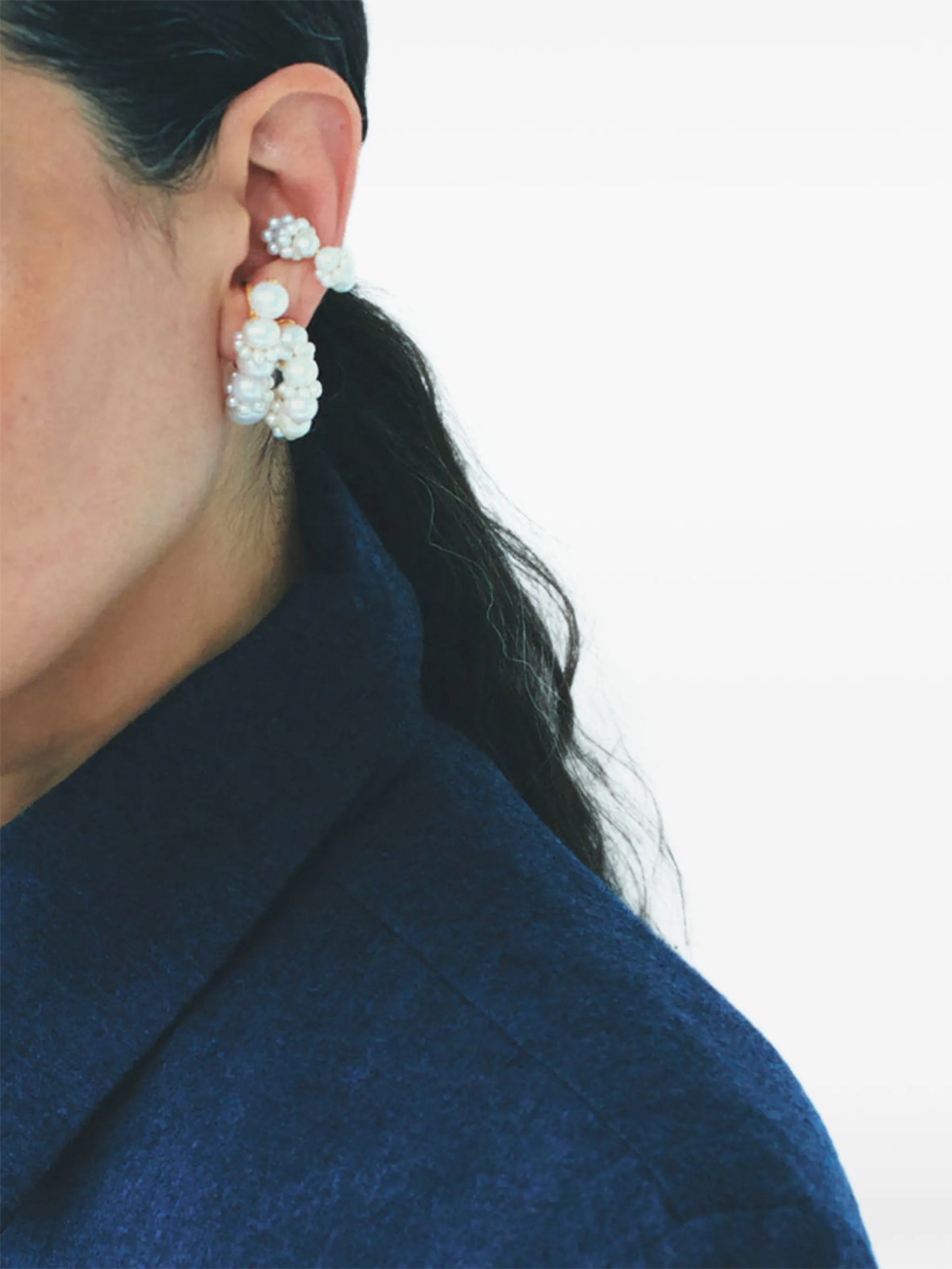 pearl cluster earrings