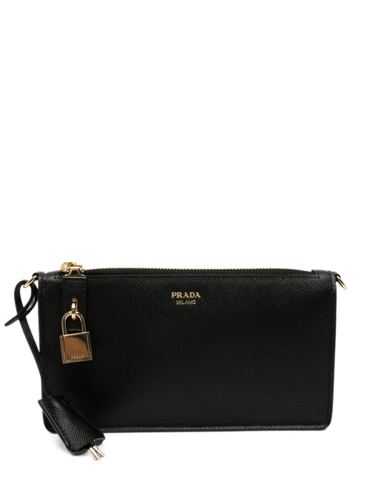 Saffiano leather padlock crossbody bag