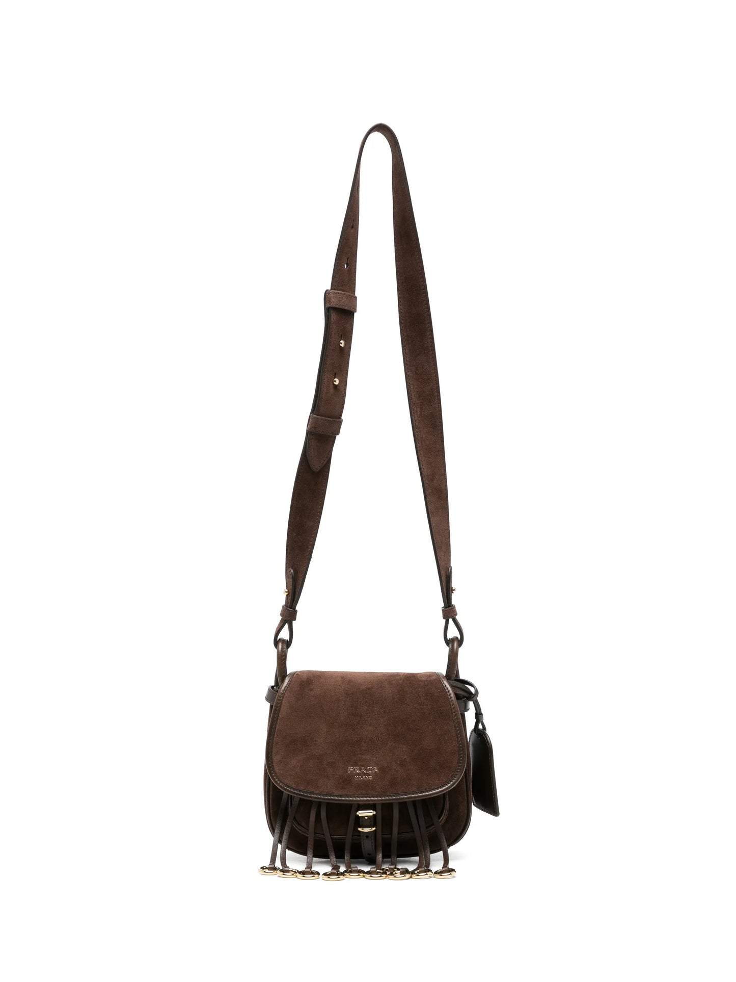 fringe-detail suede shoulder bag