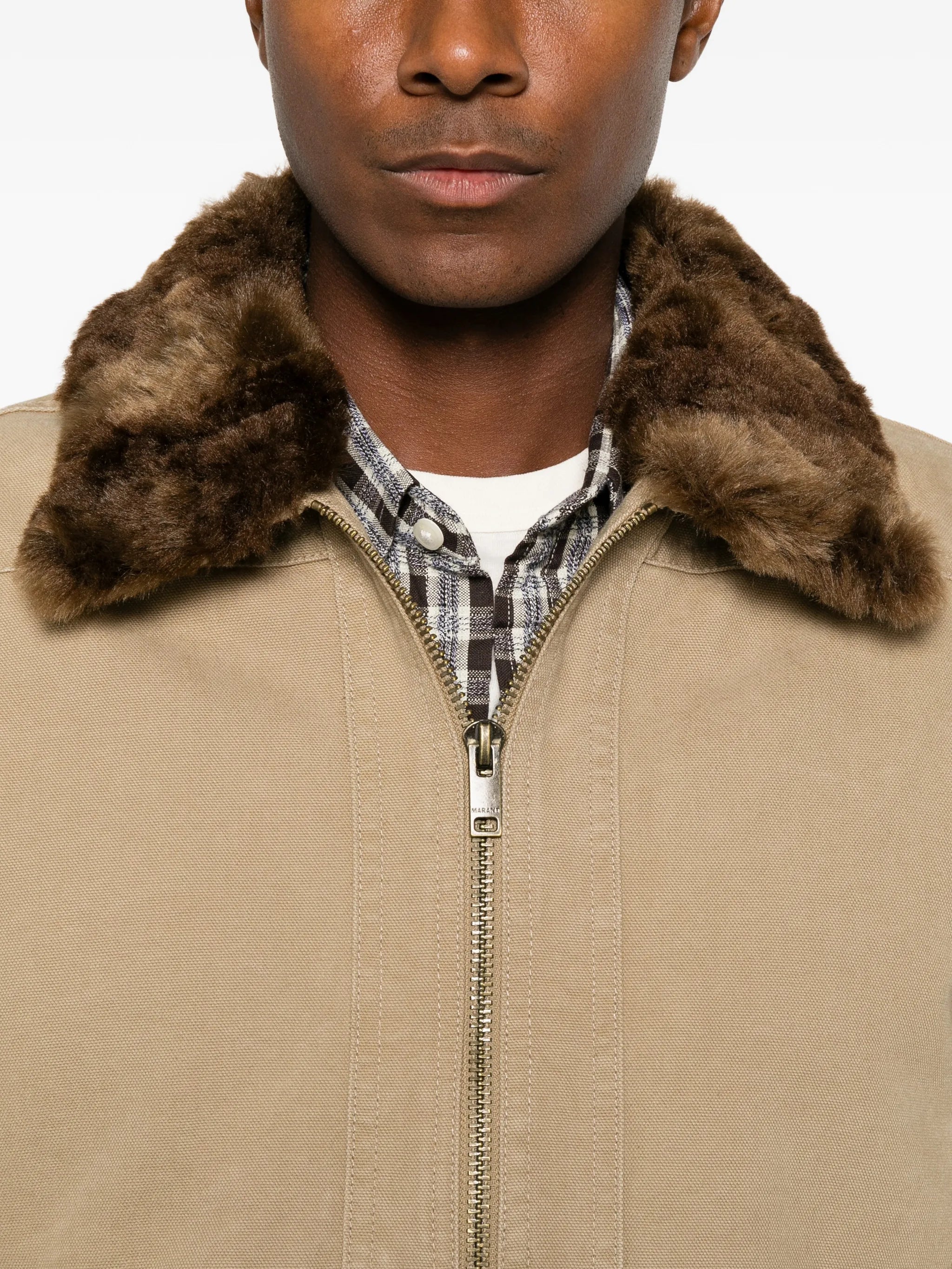 Amaric-GB wool-collar canvas jacket