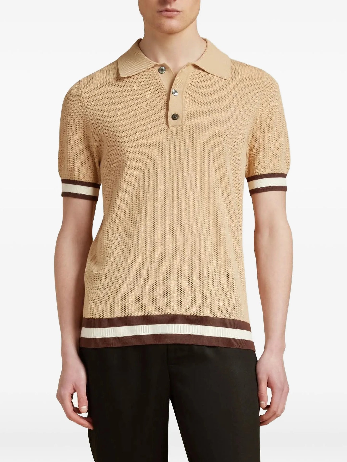 Quinn striped-trim polo shirt