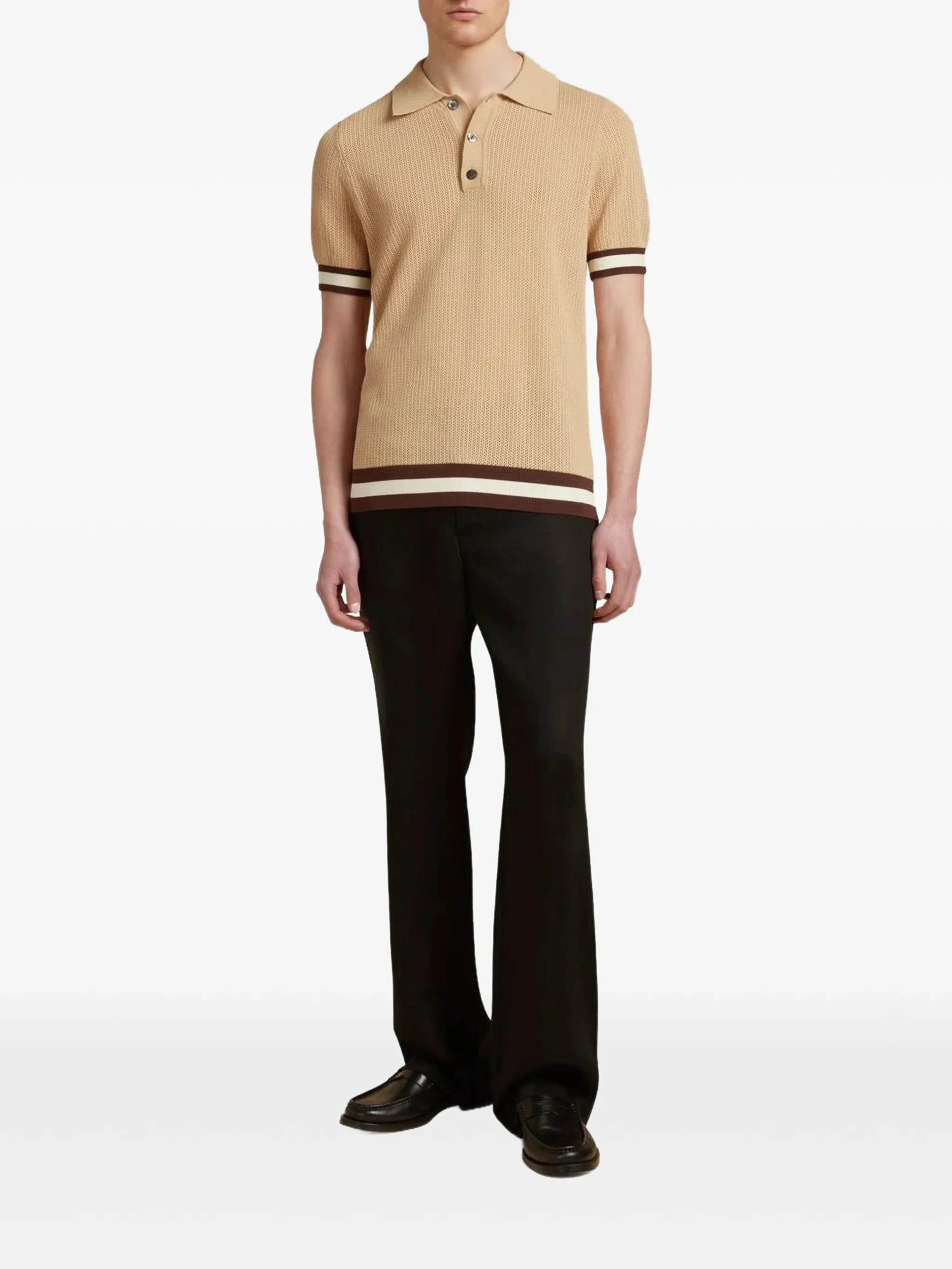Quinn striped-trim polo shirt