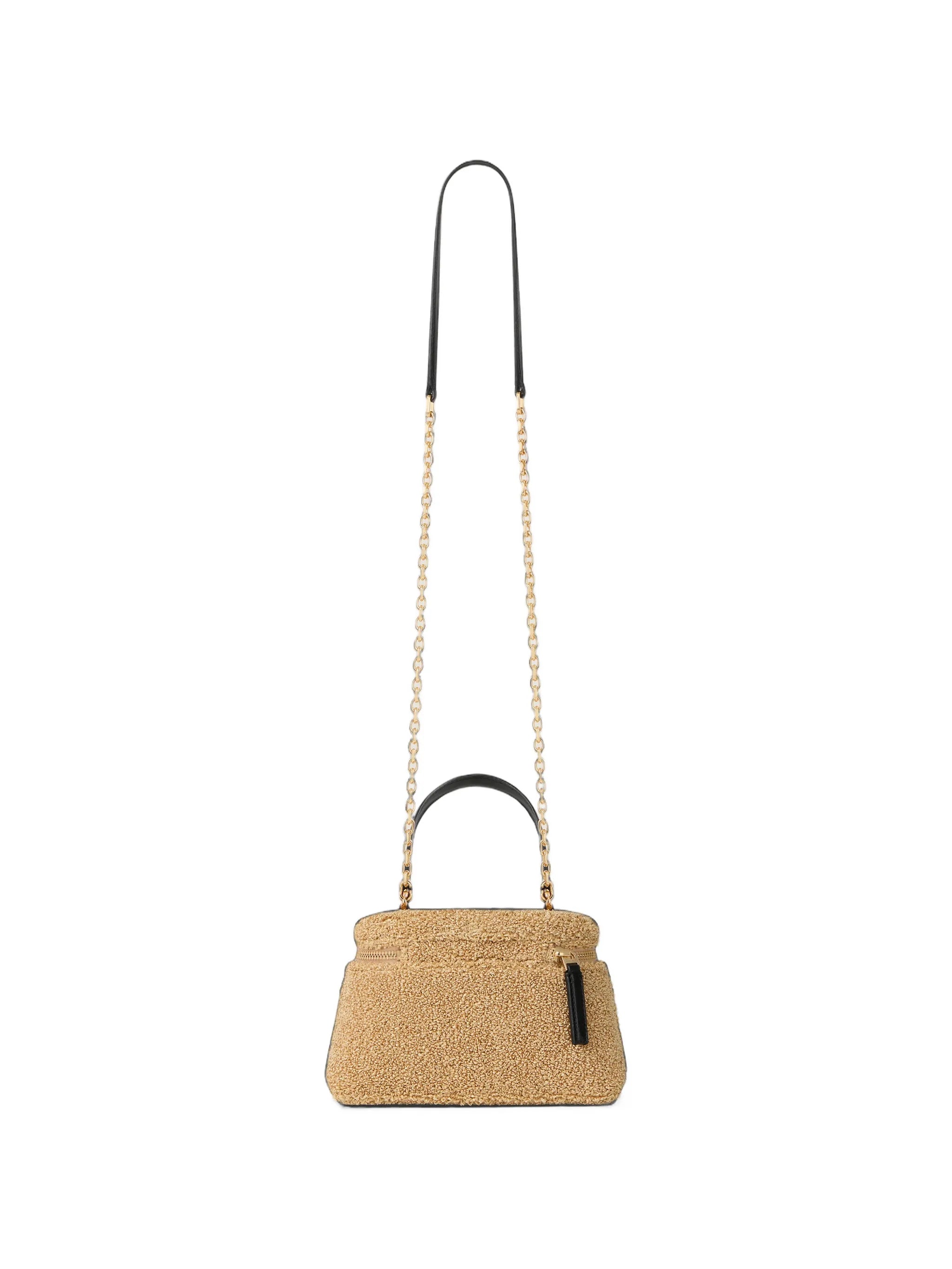 Antigona vanity bag in sponge raffia with chain