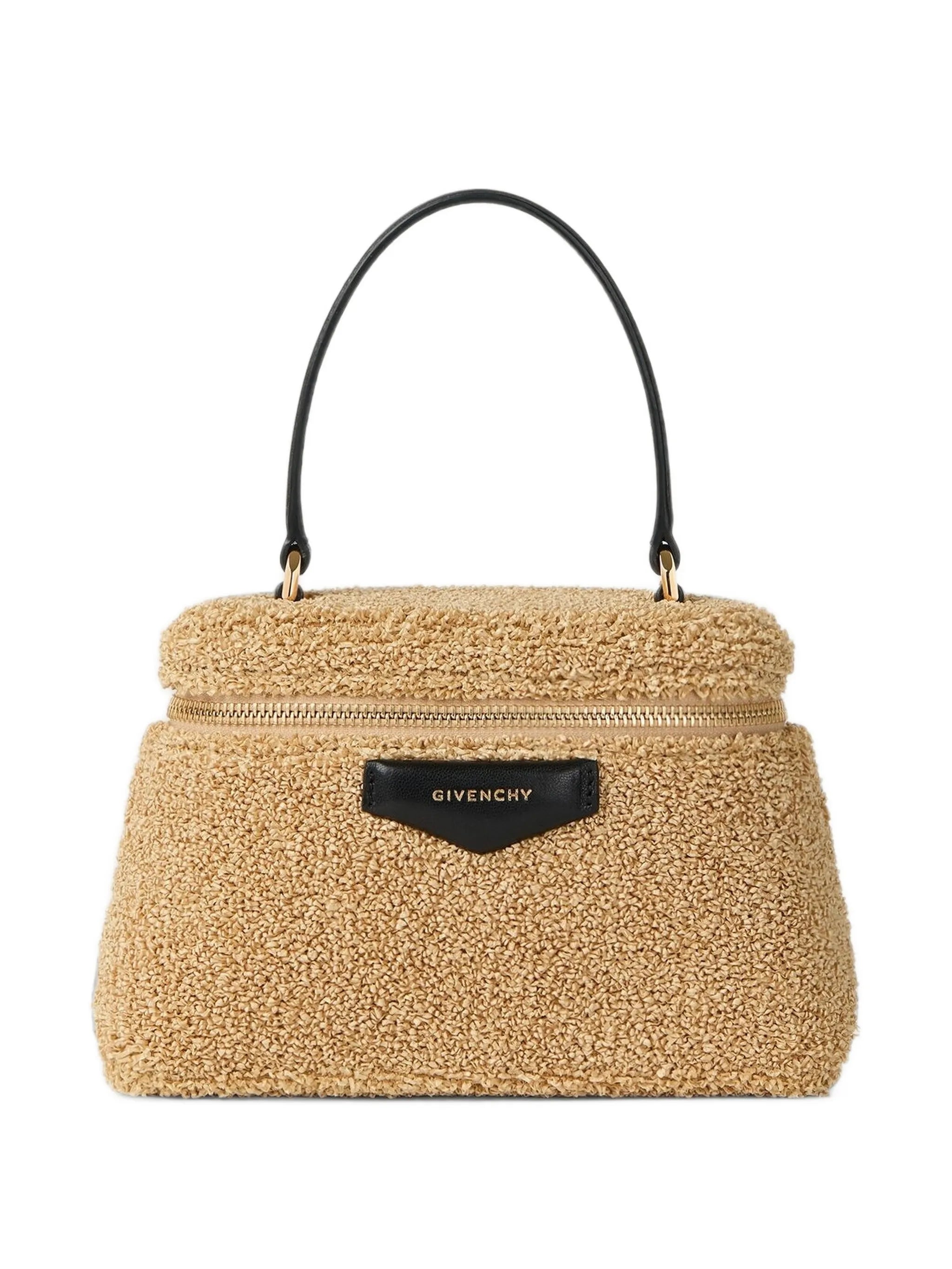 Antigona vanity bag in sponge raffia with chain