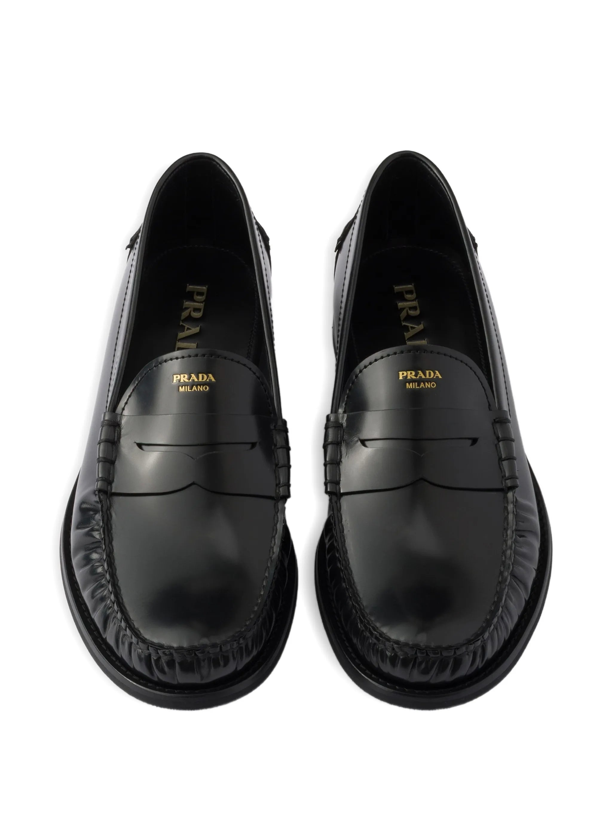 brushed leather loafers