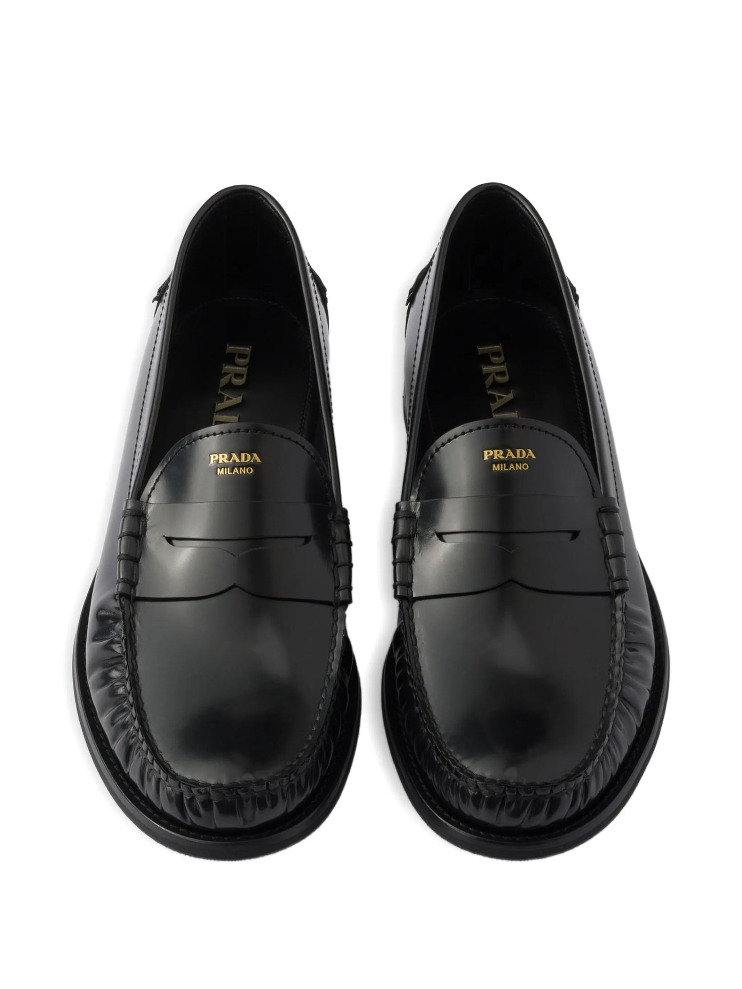 brushed leather loafers