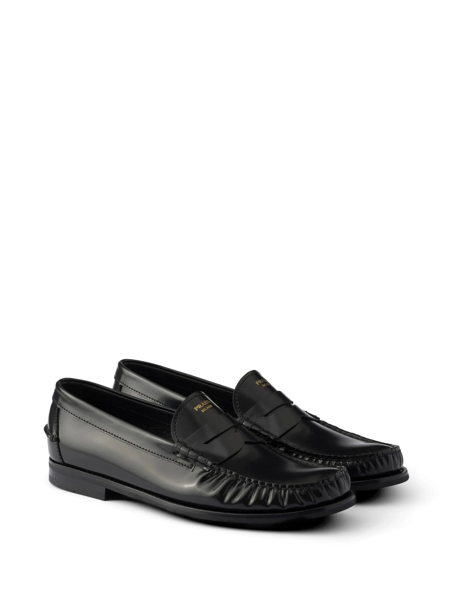 brushed leather loafers