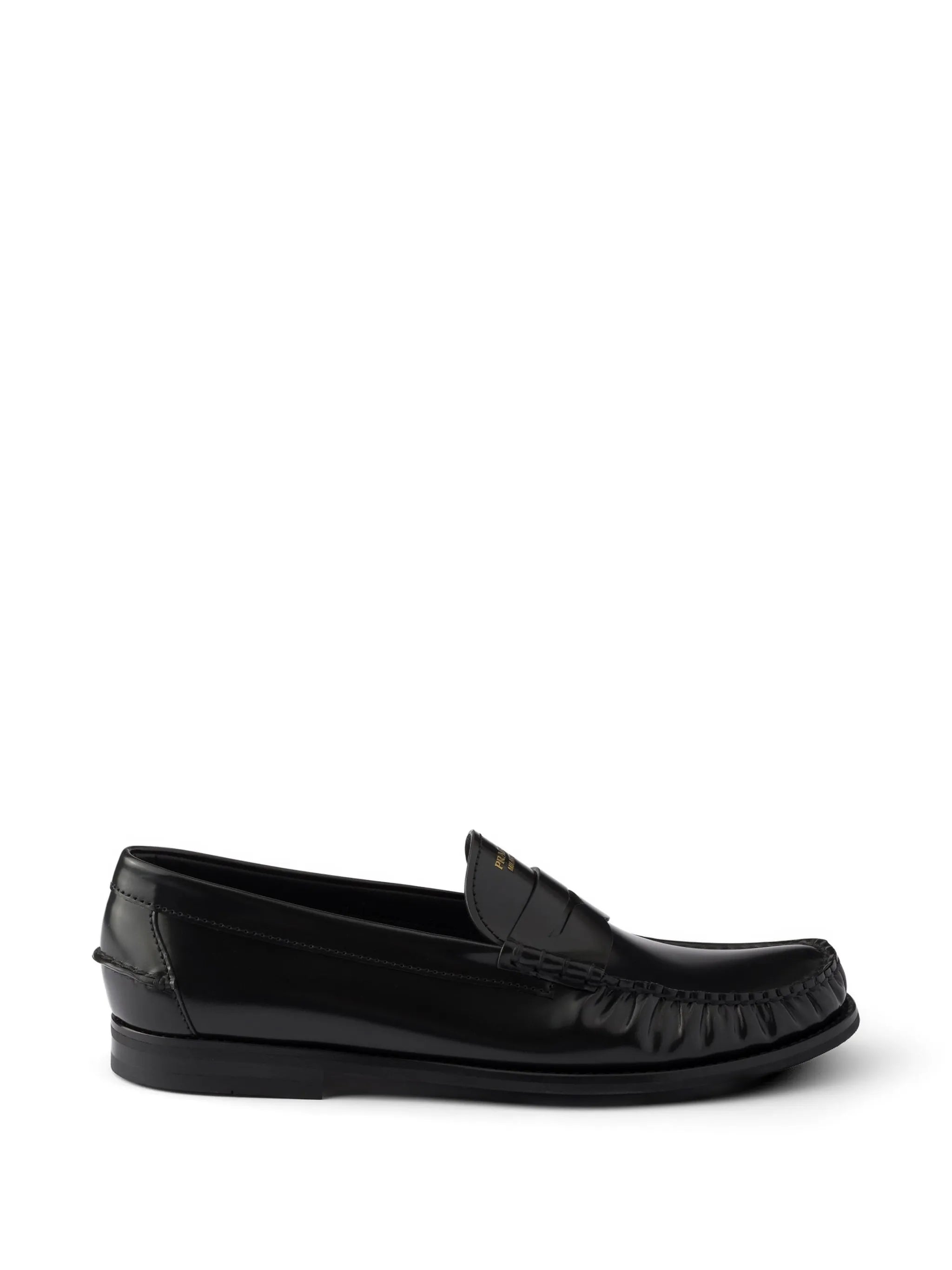 brushed leather loafers