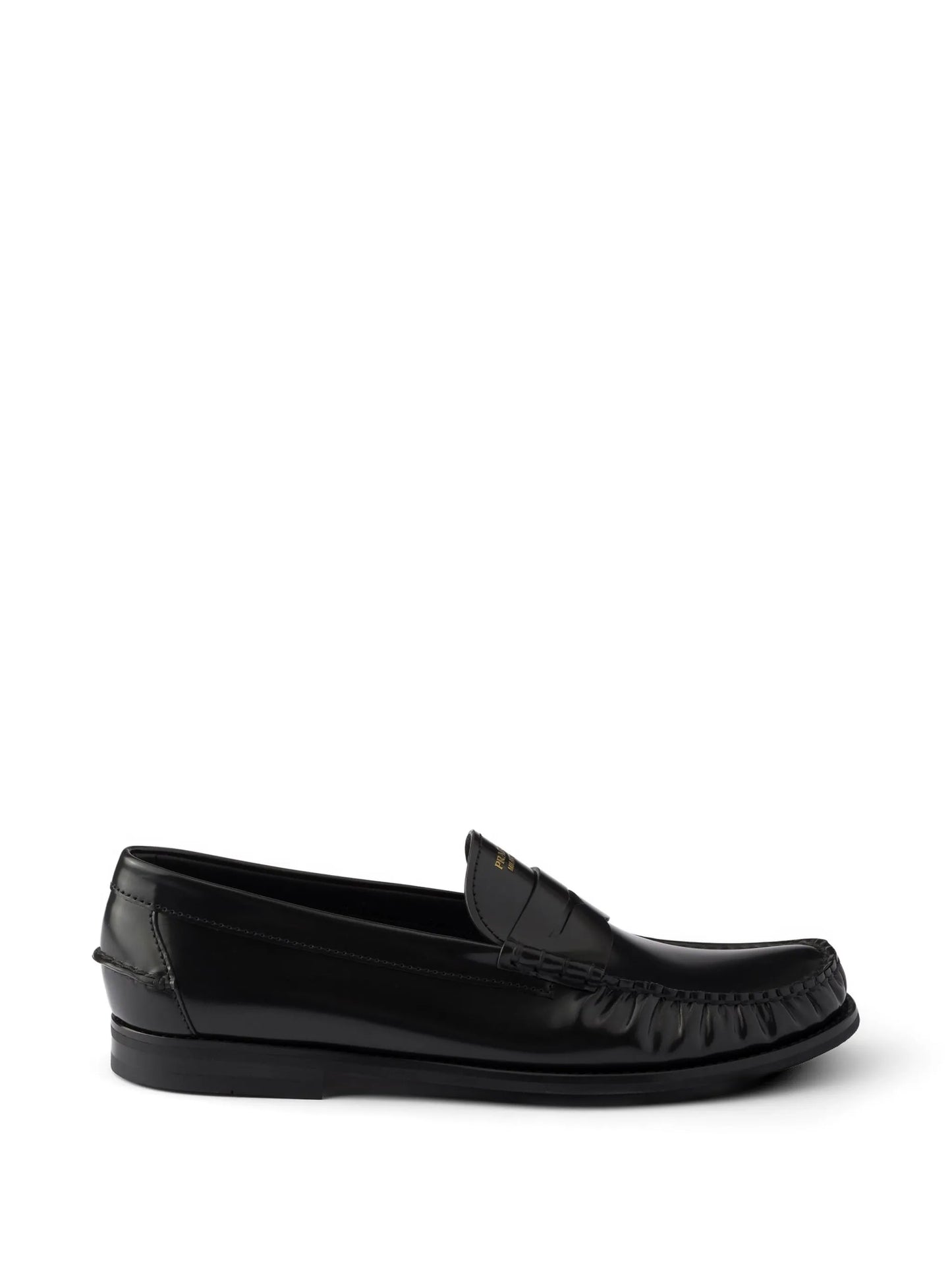 brushed leather loafers