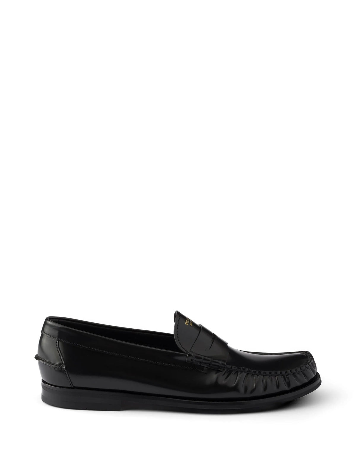 brushed leather loafers