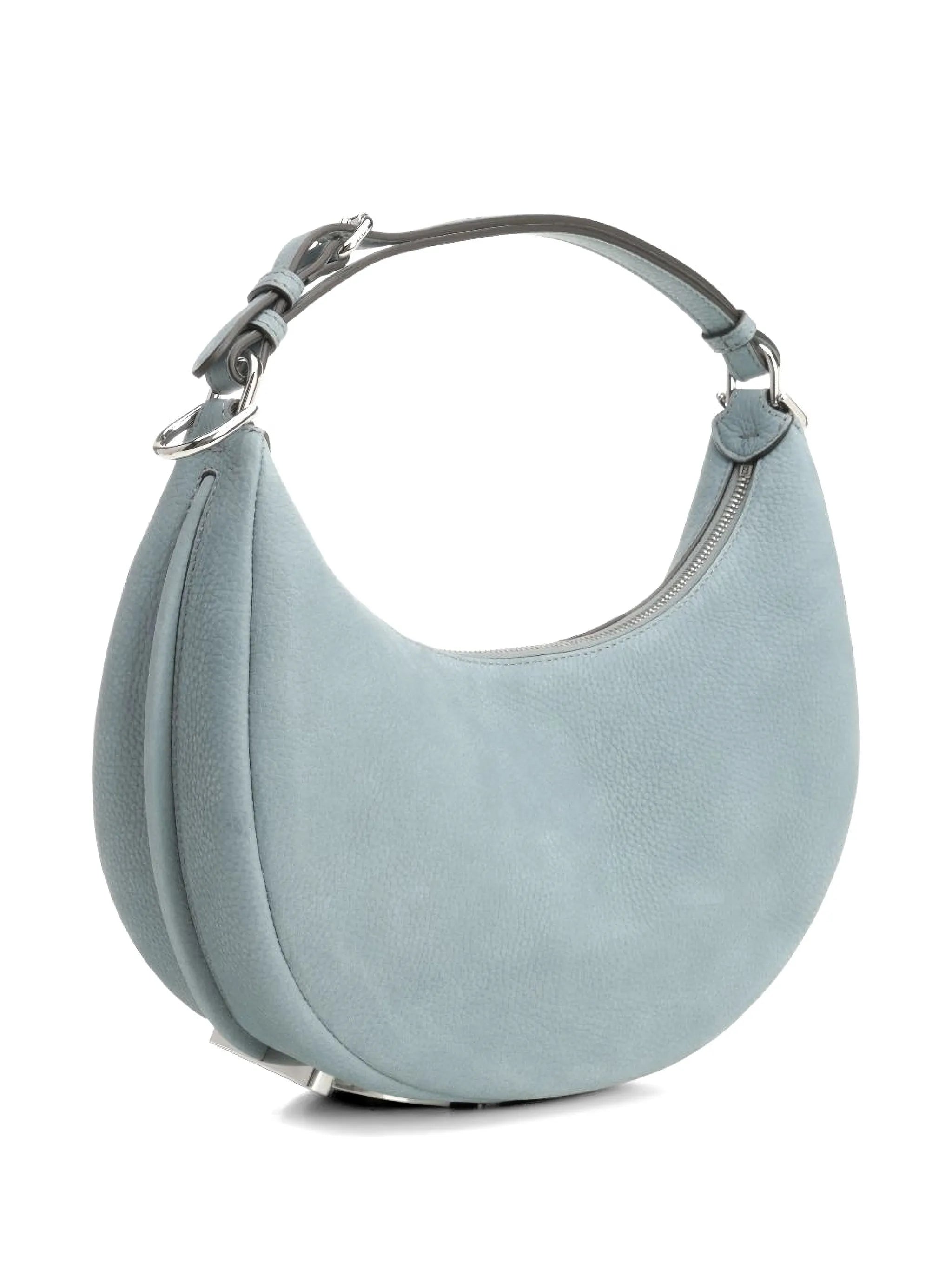 small Fendigraphy suede-finish clutch bag