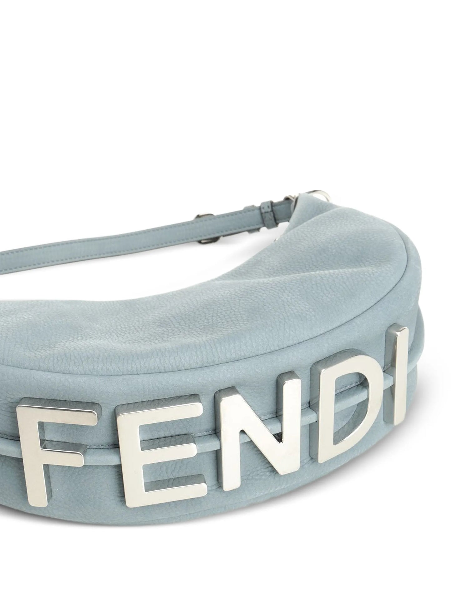 small Fendigraphy suede-finish clutch bag