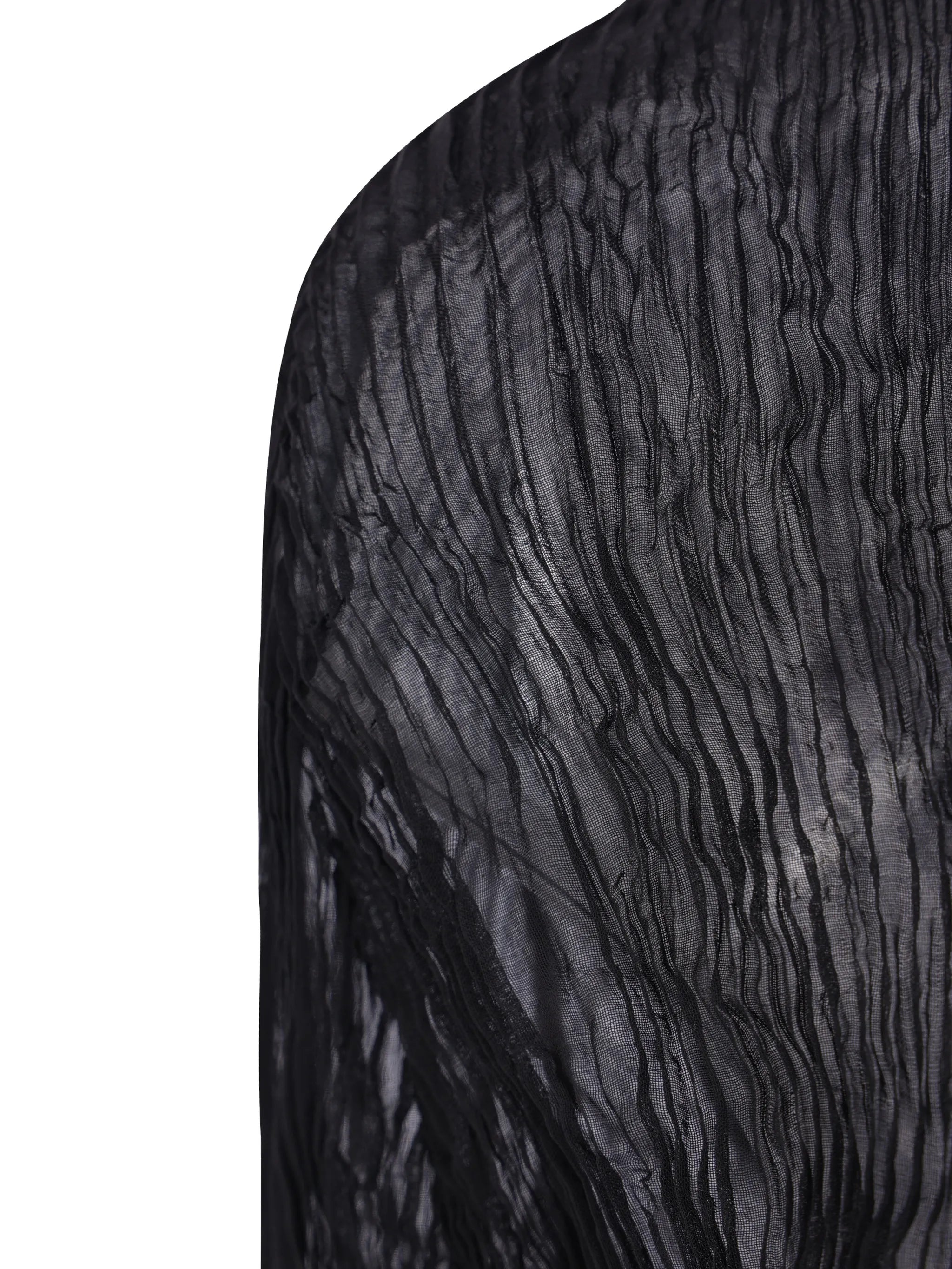 pleated semi-sheer cardigan