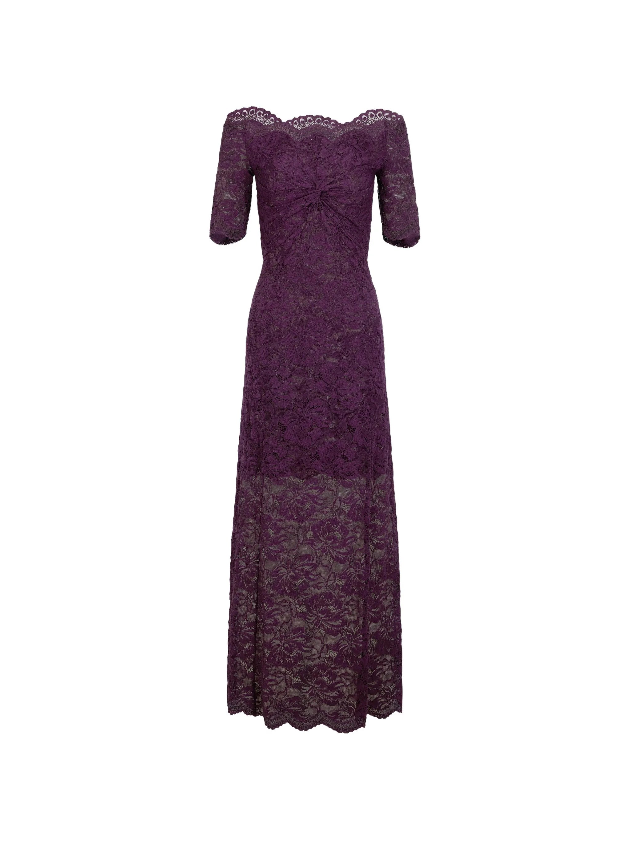 midi dress in layered lace
