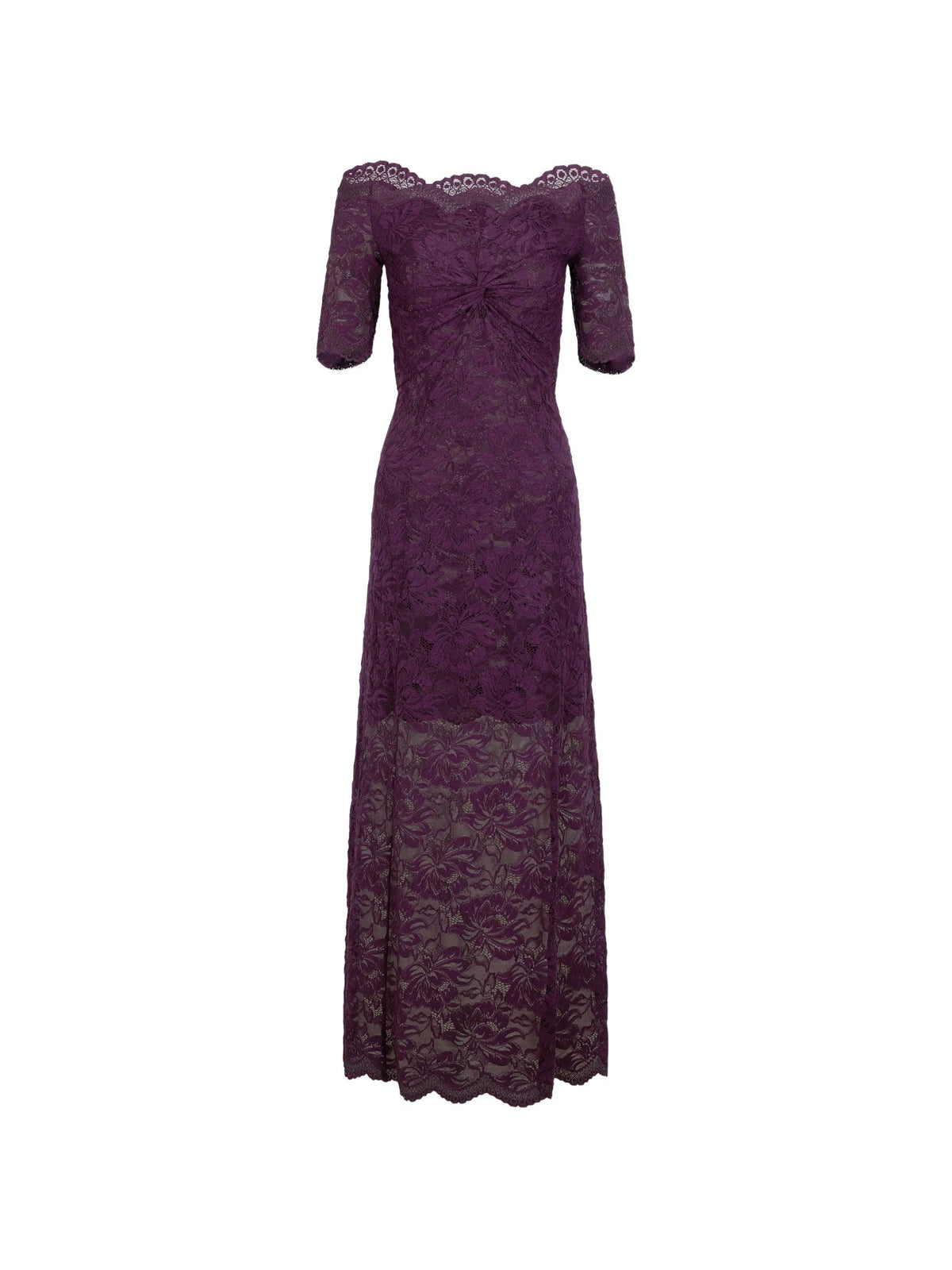 midi dress in layered lace