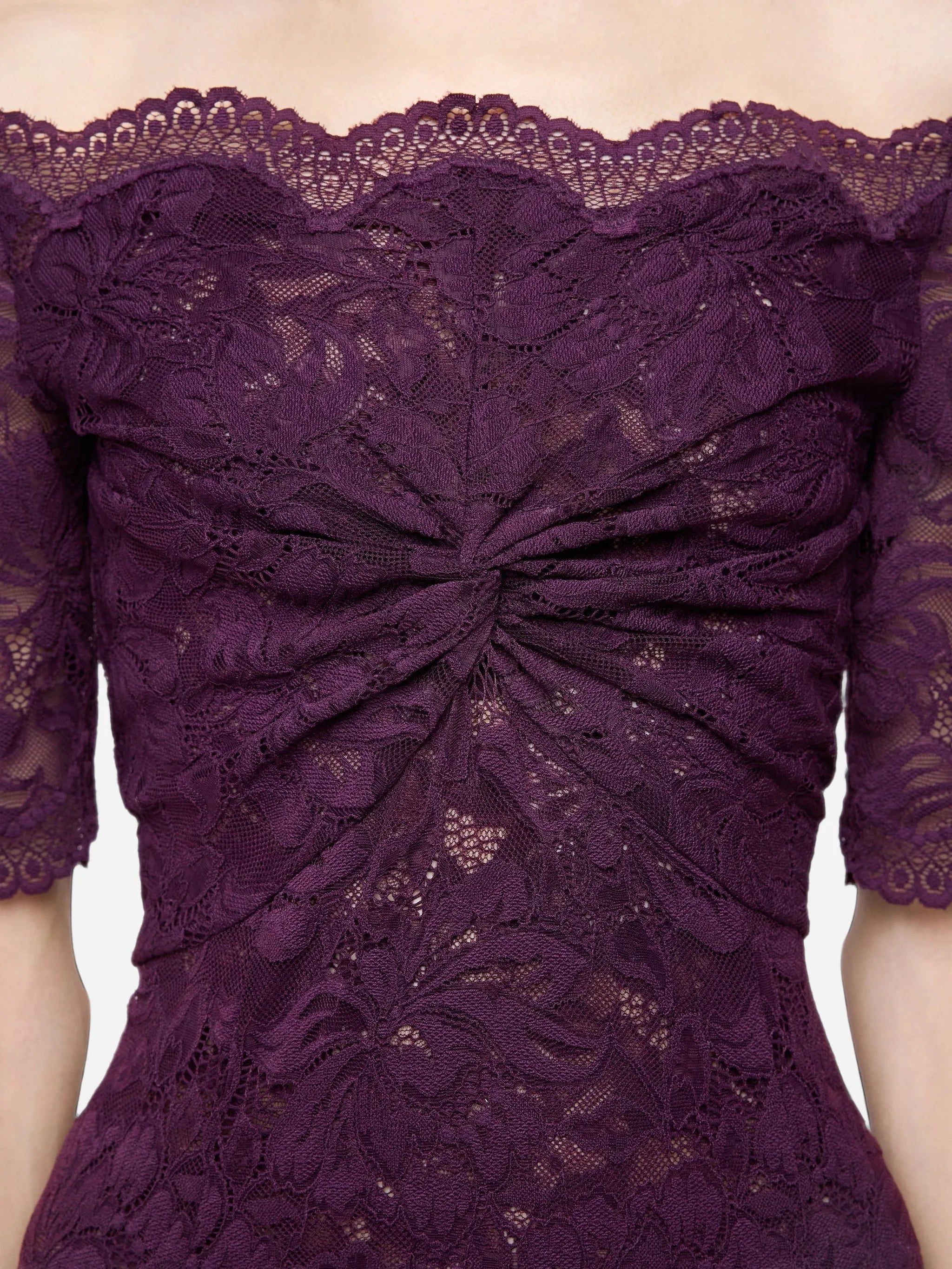 midi dress in layered lace