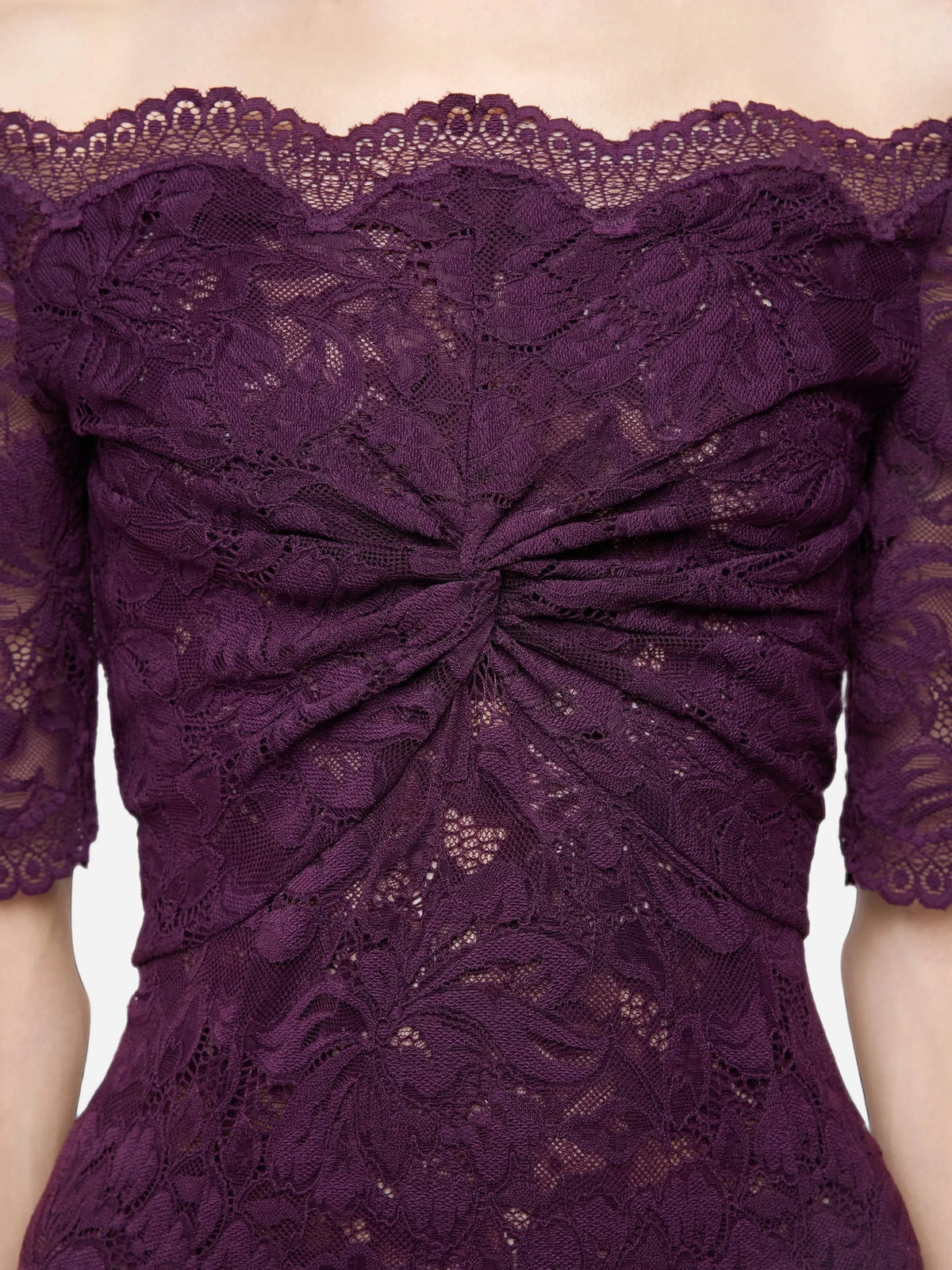 midi dress in layered lace