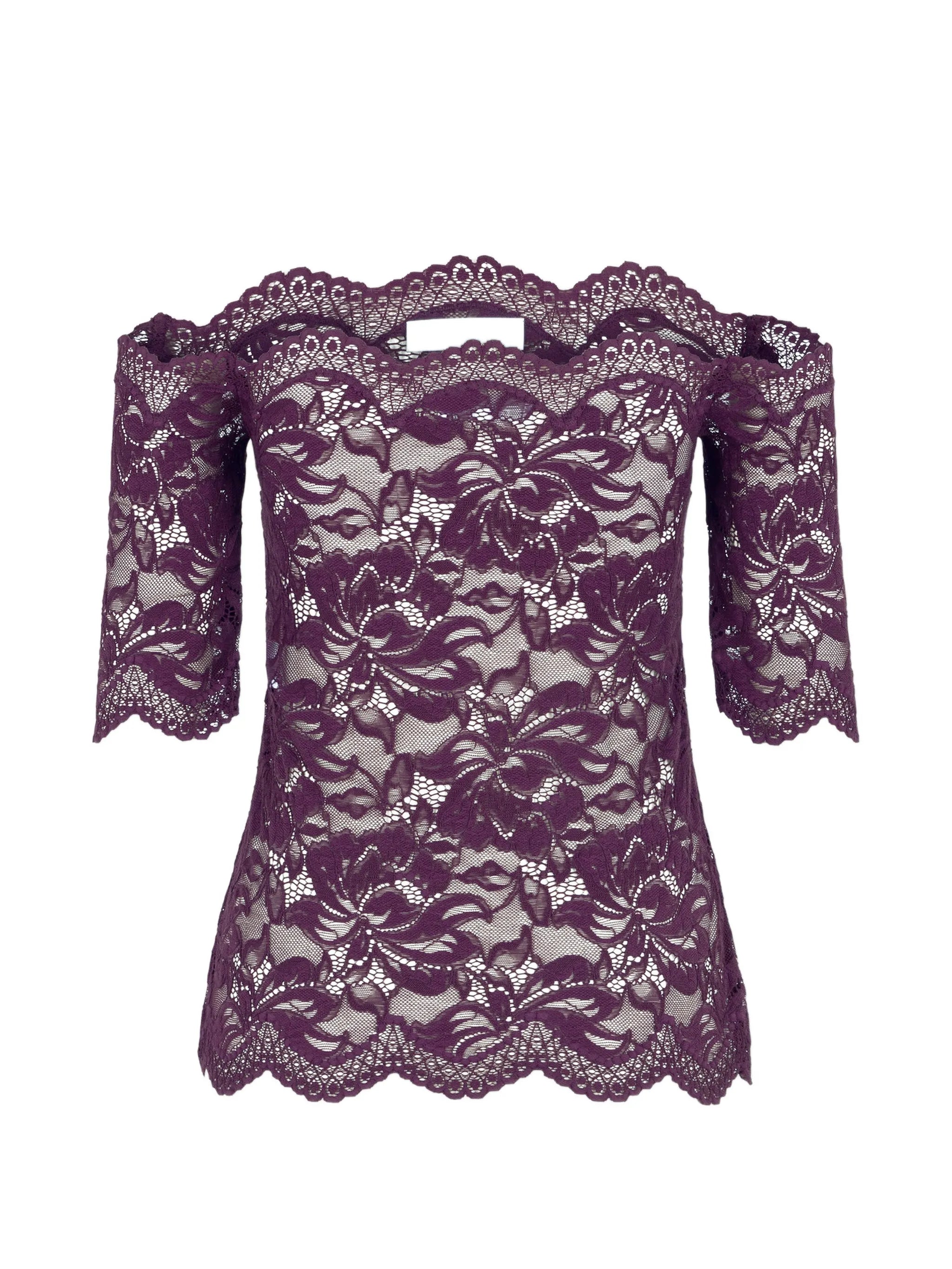 layered-lace off-shoulder top