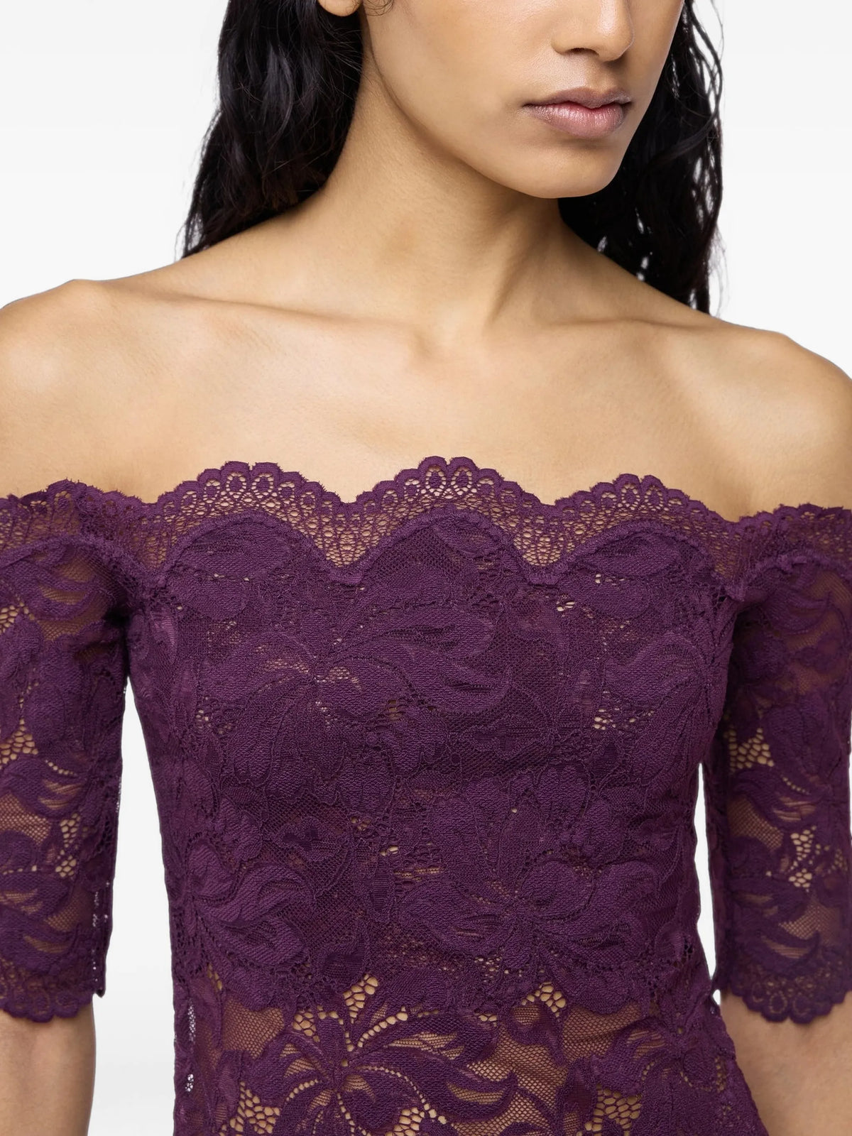 short-sleeve top in layered lace
