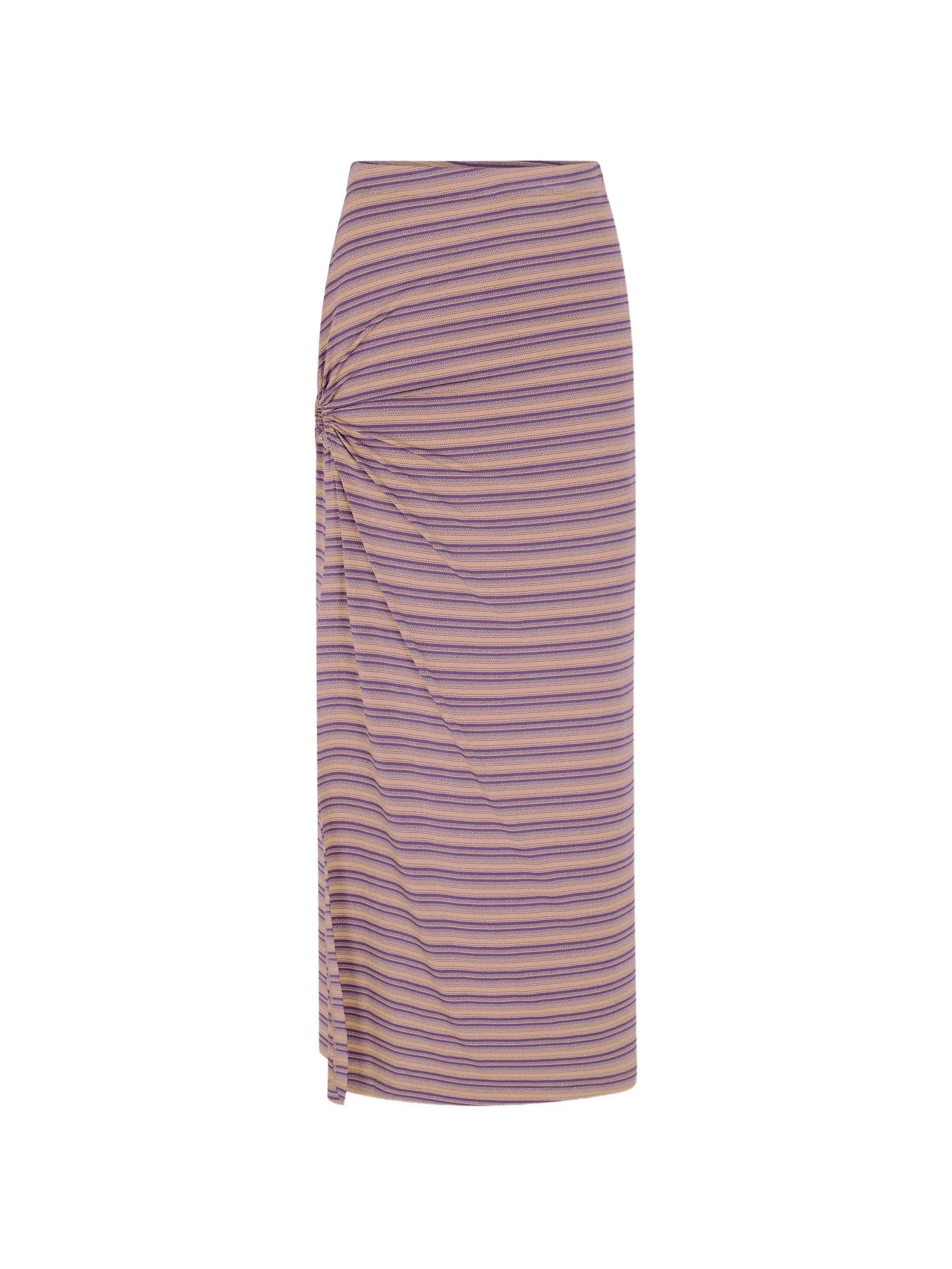 long piercing skirt in striped jersey