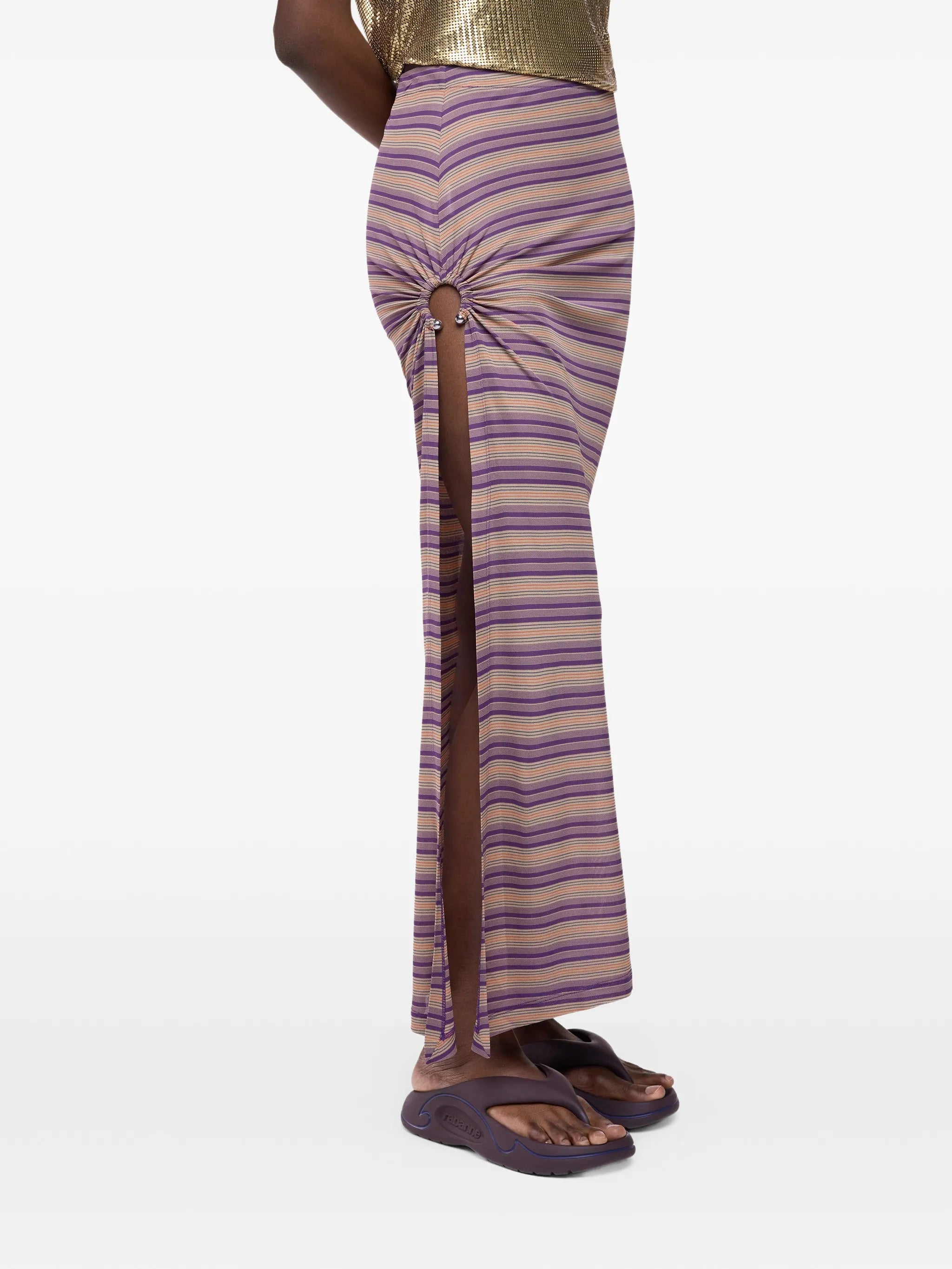long piercing skirt in striped jersey