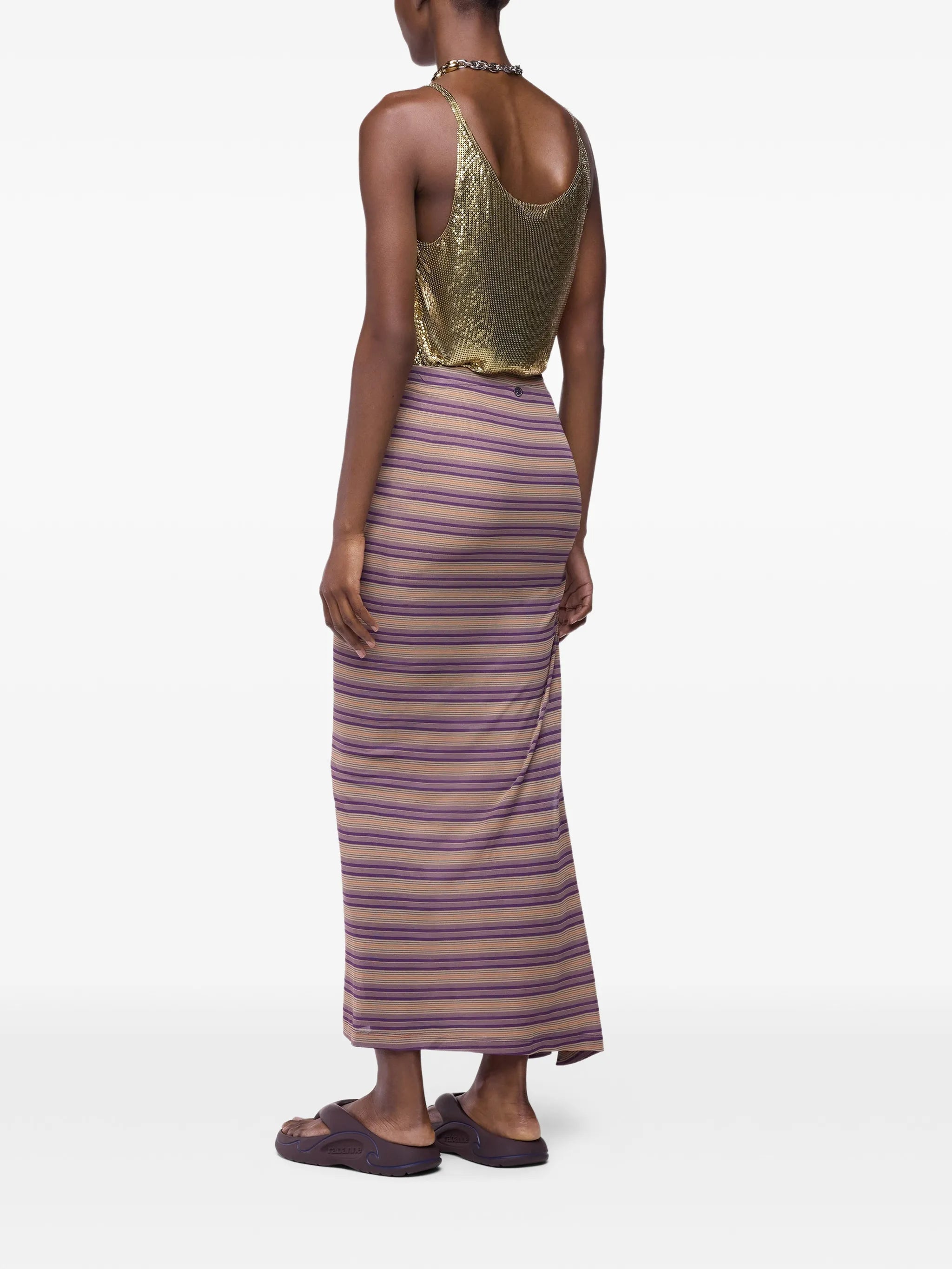 long piercing skirt in striped jersey