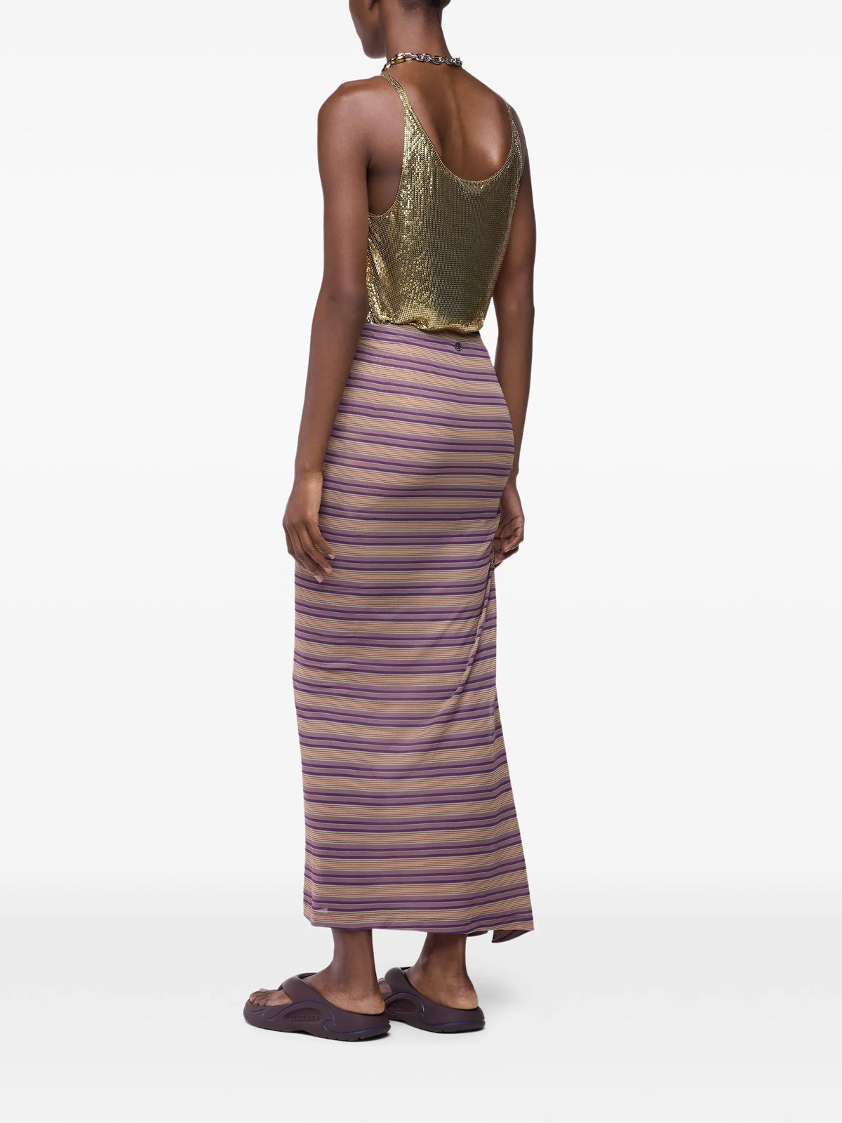long piercing skirt in striped jersey