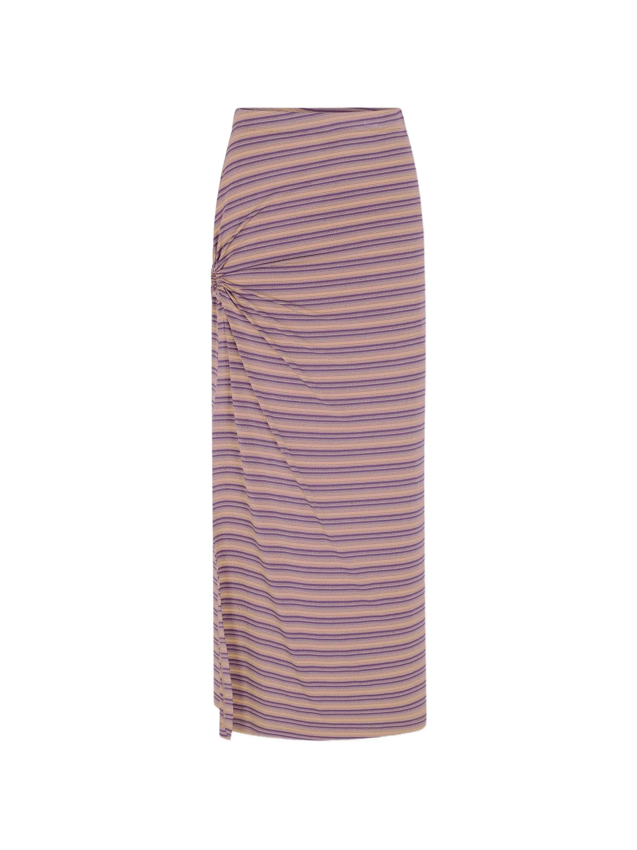 long piercing skirt in striped jersey
