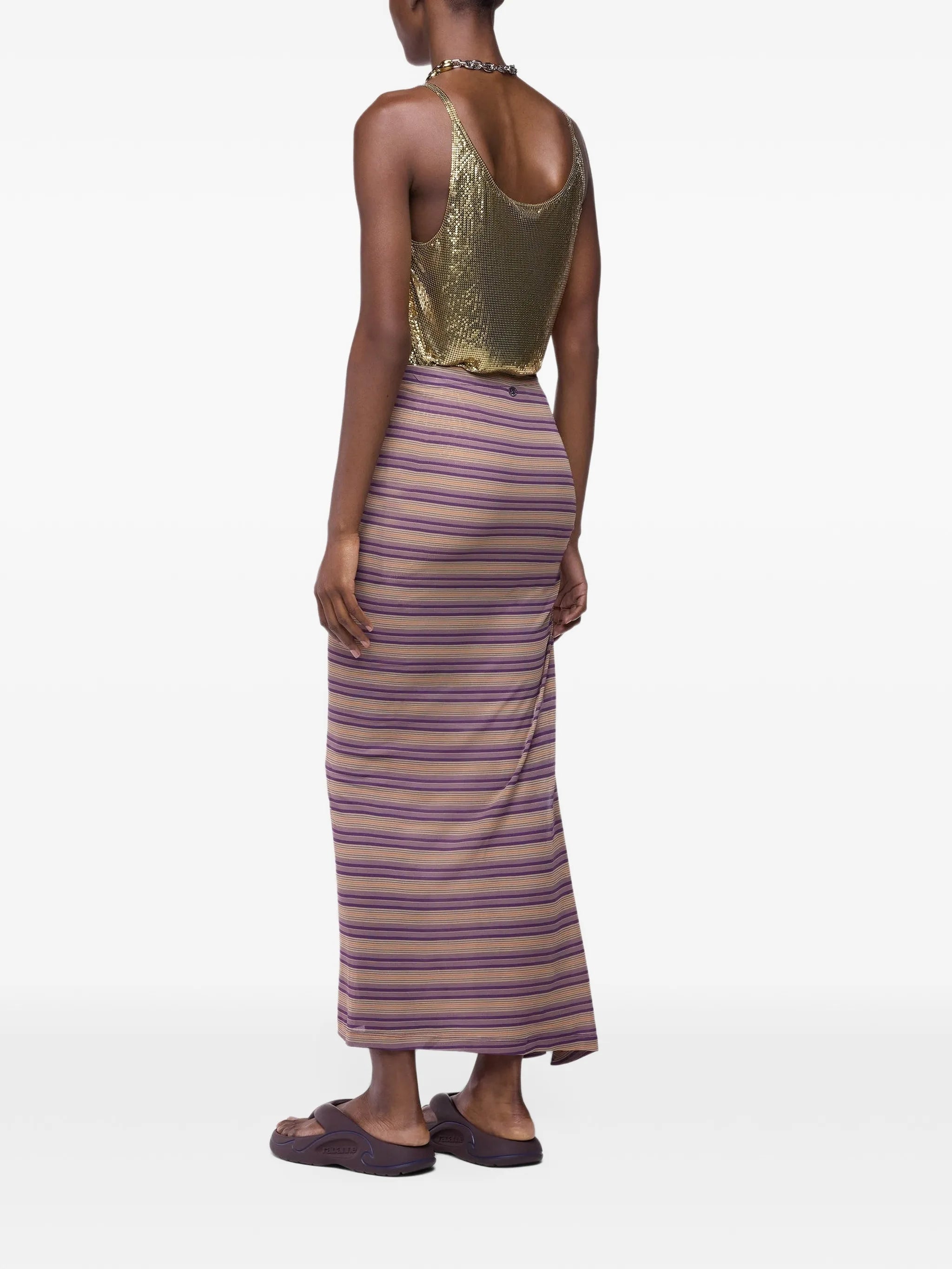 long piercing skirt in striped jersey