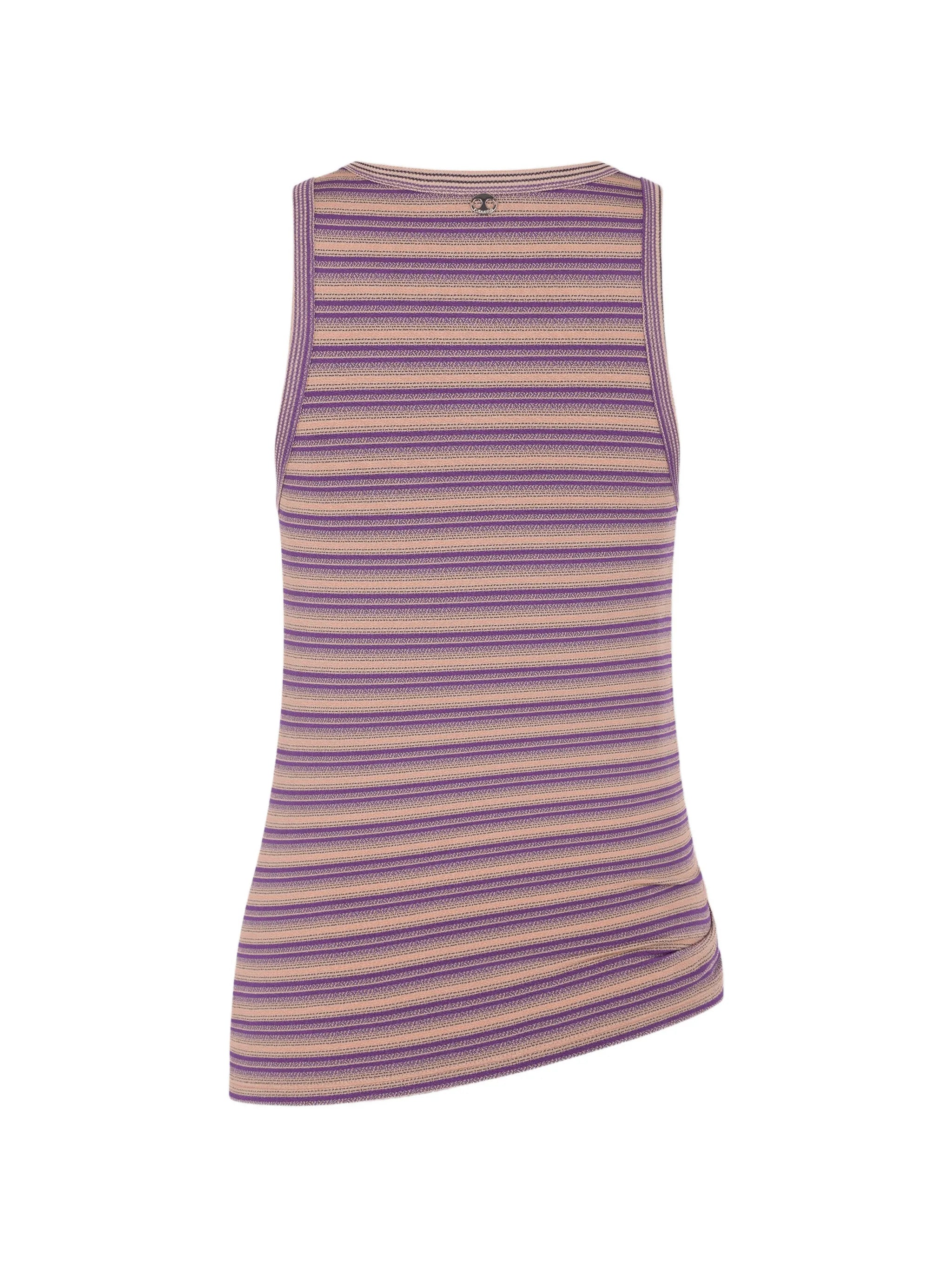 striped piercing-detail tank top