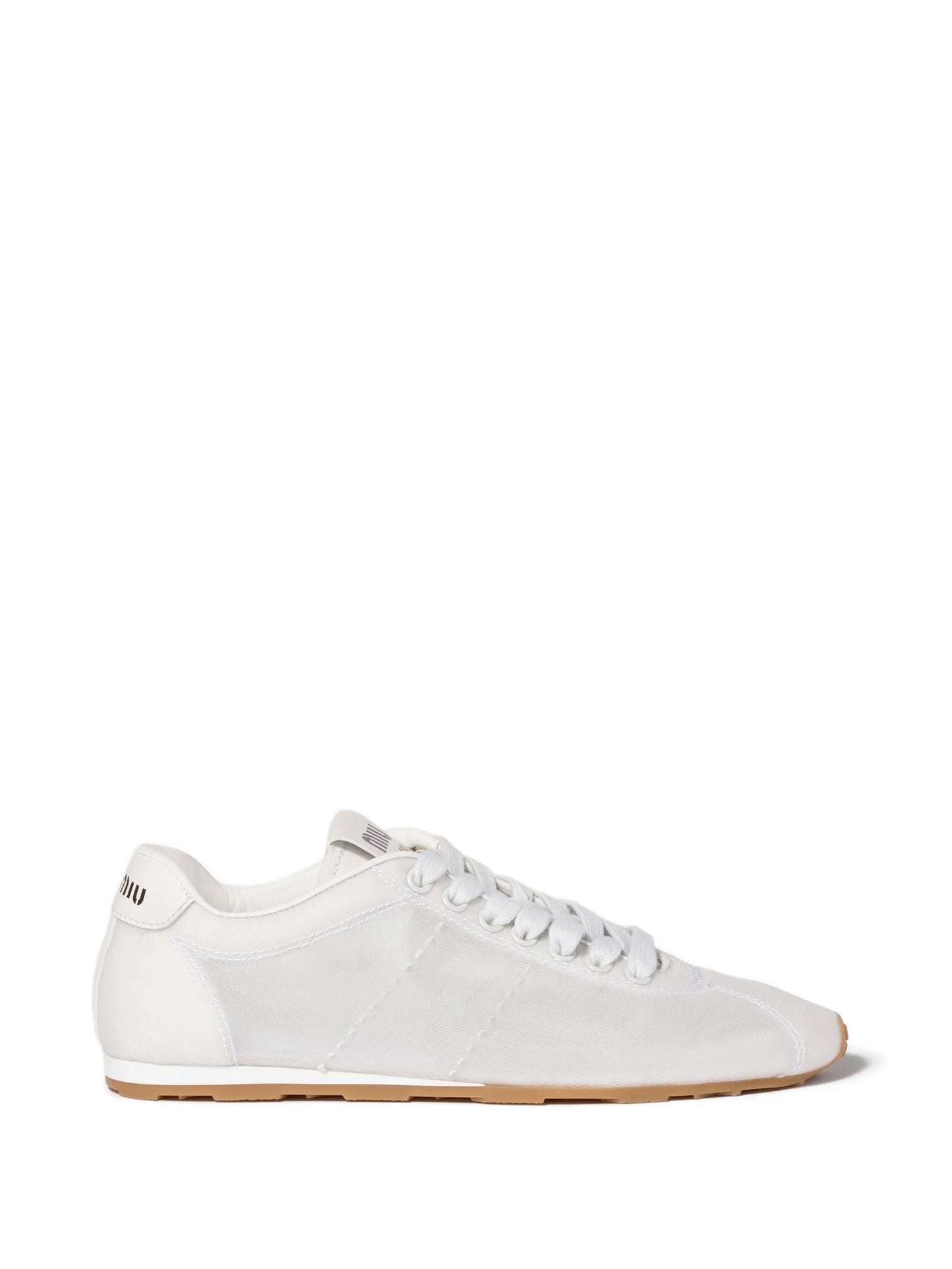 Plume mesh fabric sneakers