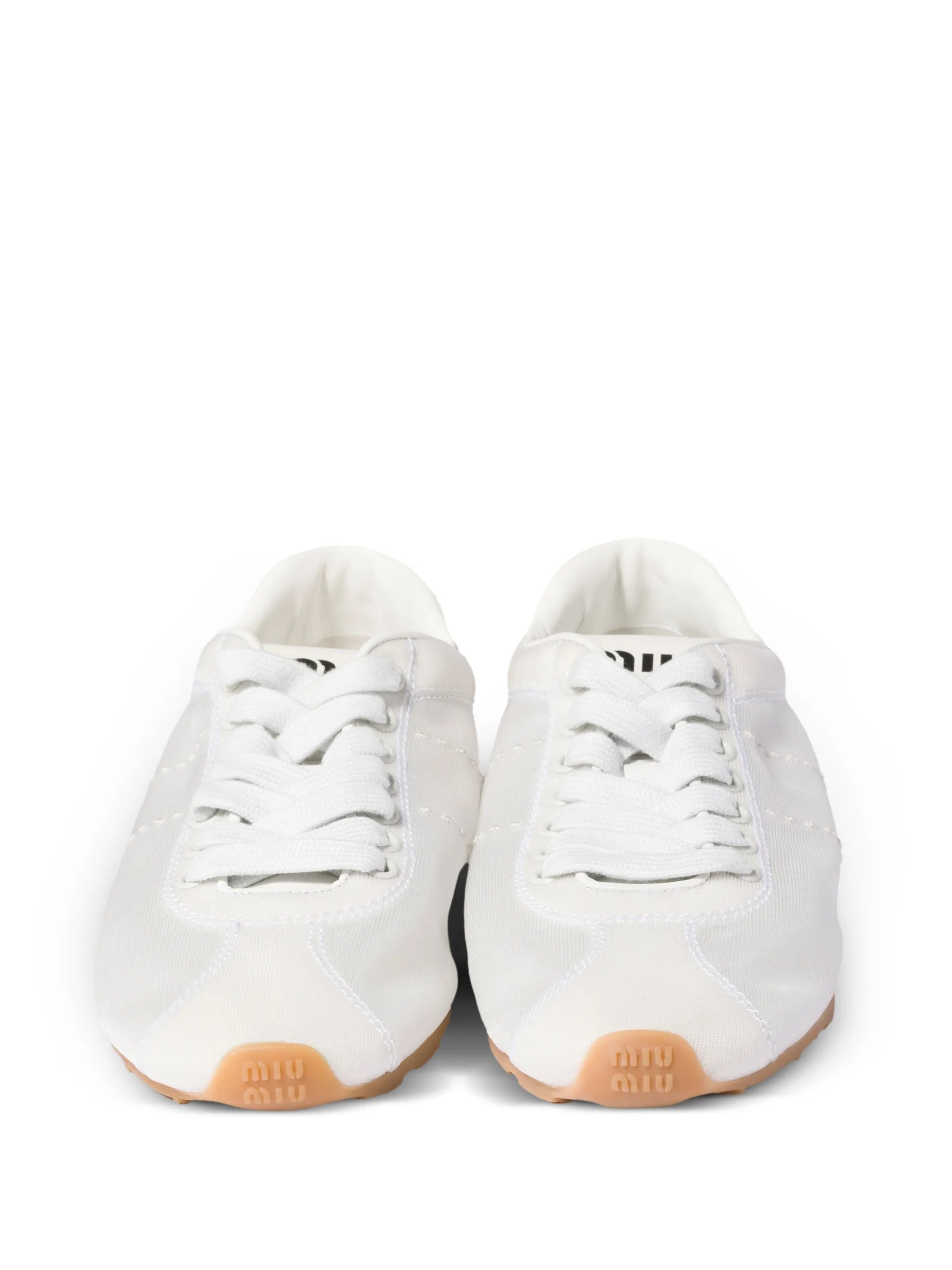Plume mesh fabric sneakers