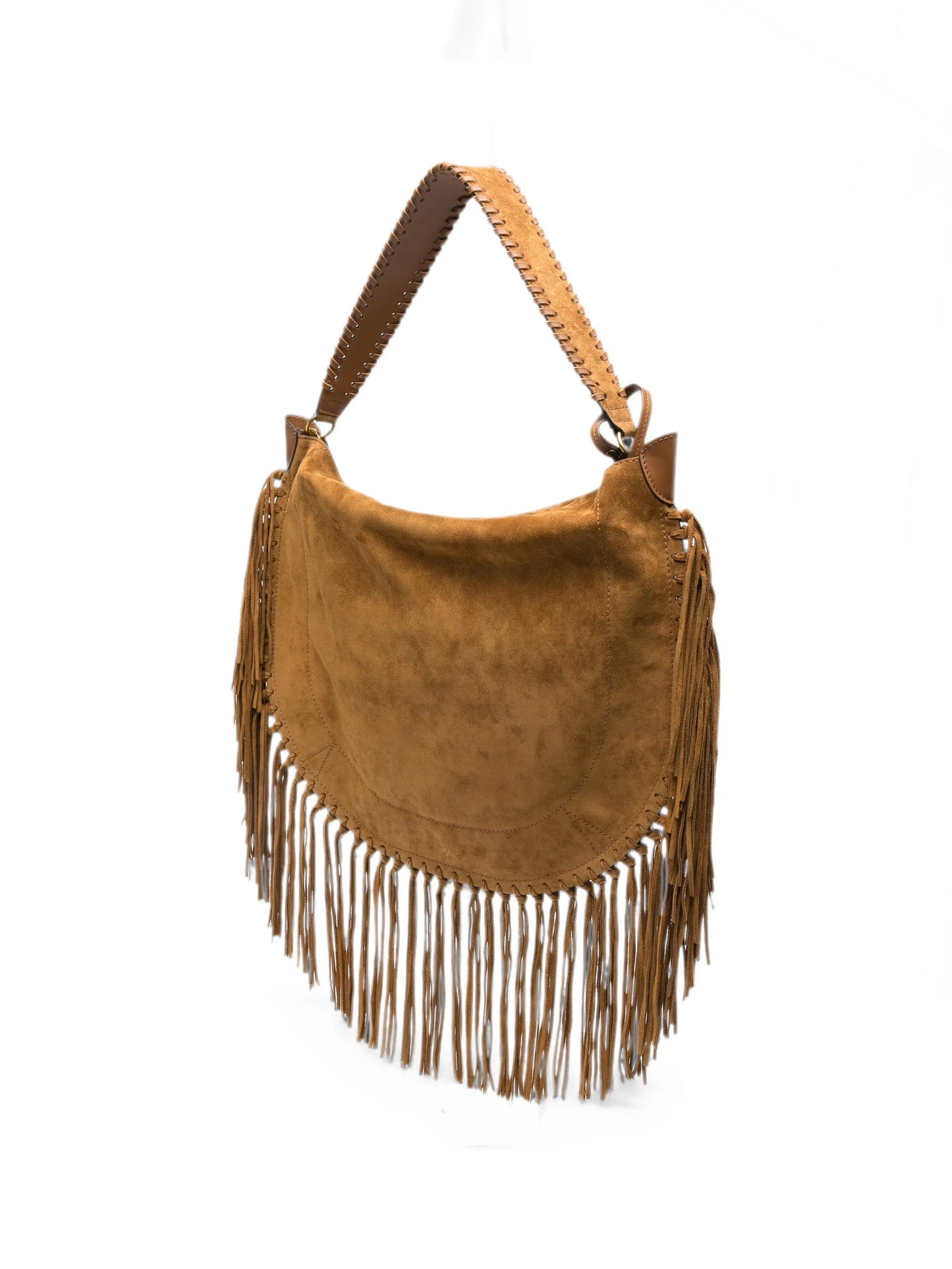 fringe-trim whipstitch shoulder bag