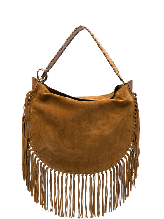 fringe-trim whipstitch shoulder bag