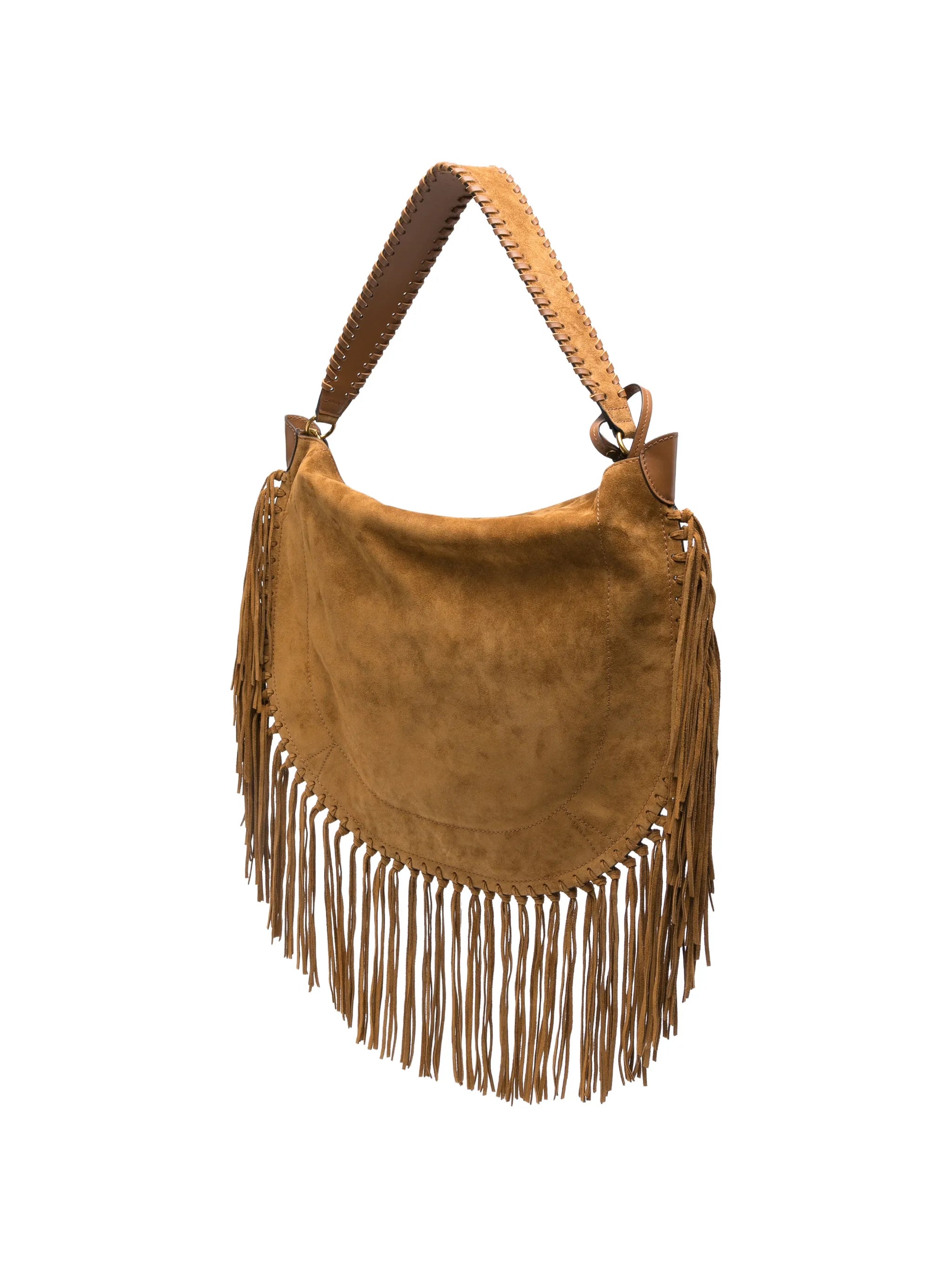 fringe-trim whipstitch shoulder bag