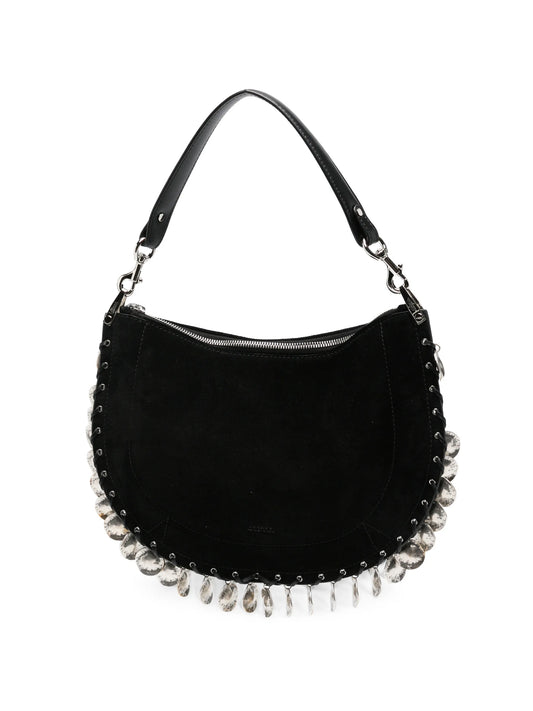 Oskan coin-embellished suede shoulder bag