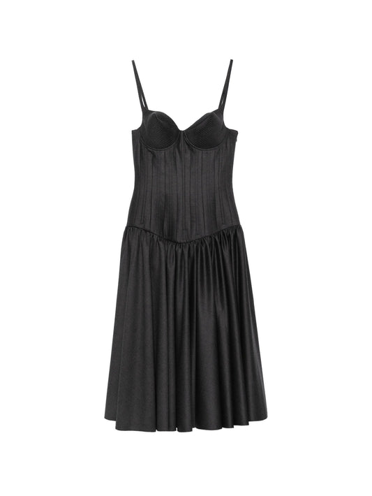 conic-cup sleeveless midi dress