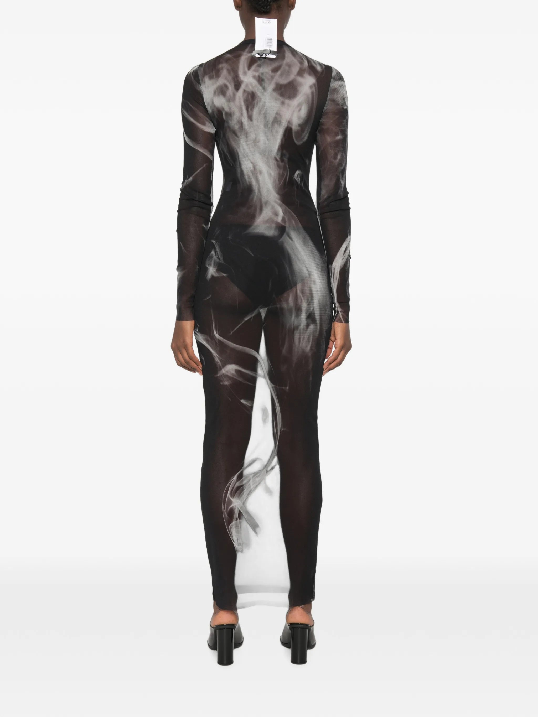 crew neck long-sleeve maxi dress