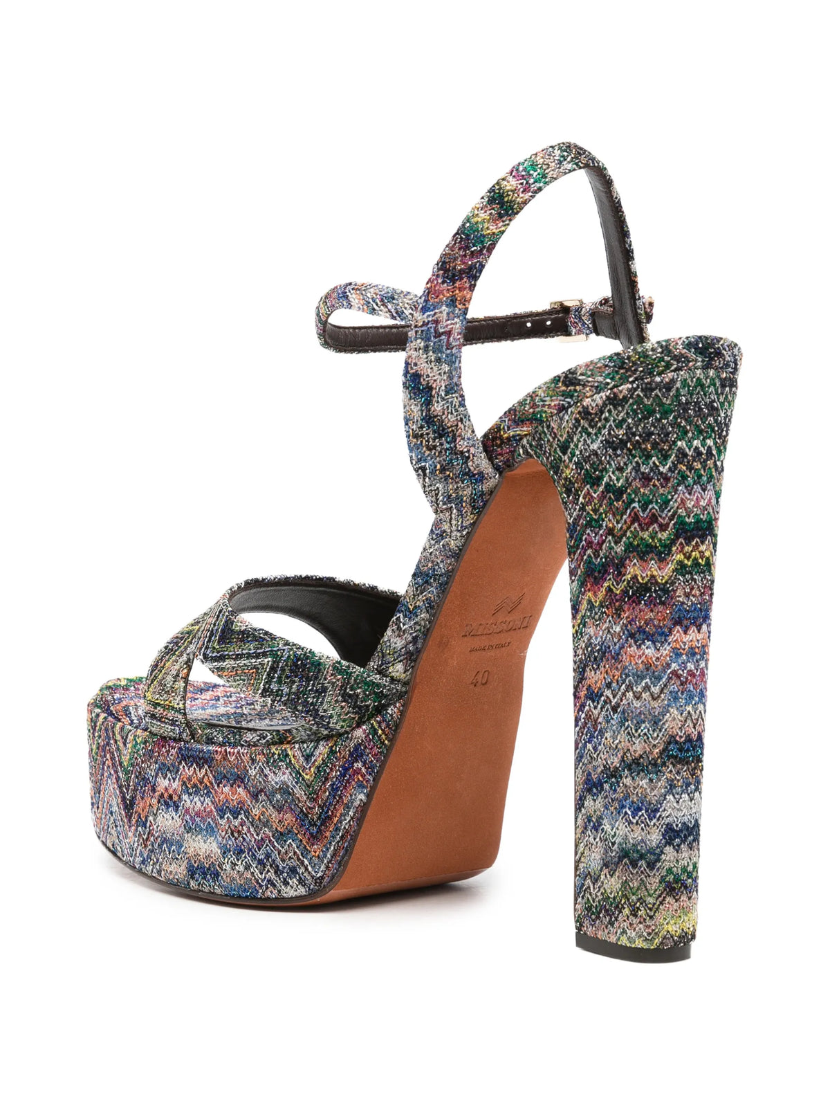 zigzag-knit heeled sandals