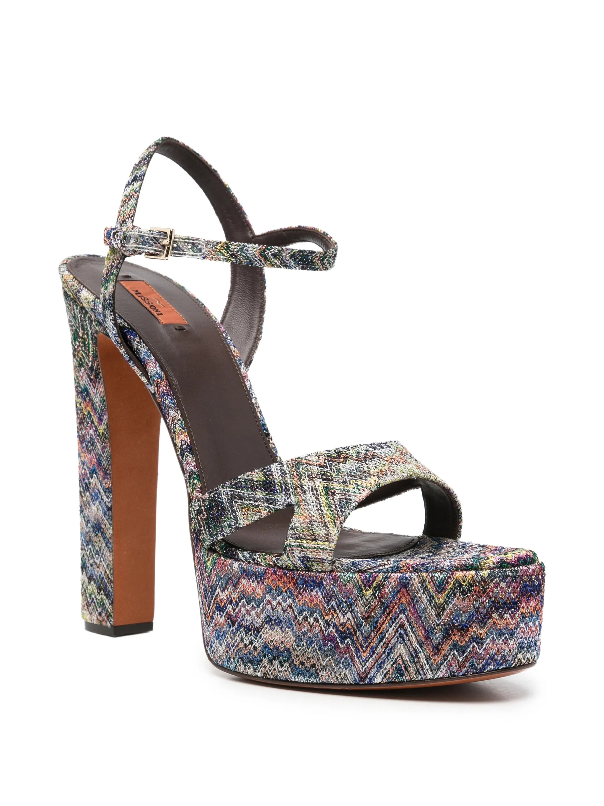 zigzag-knit heeled sandals