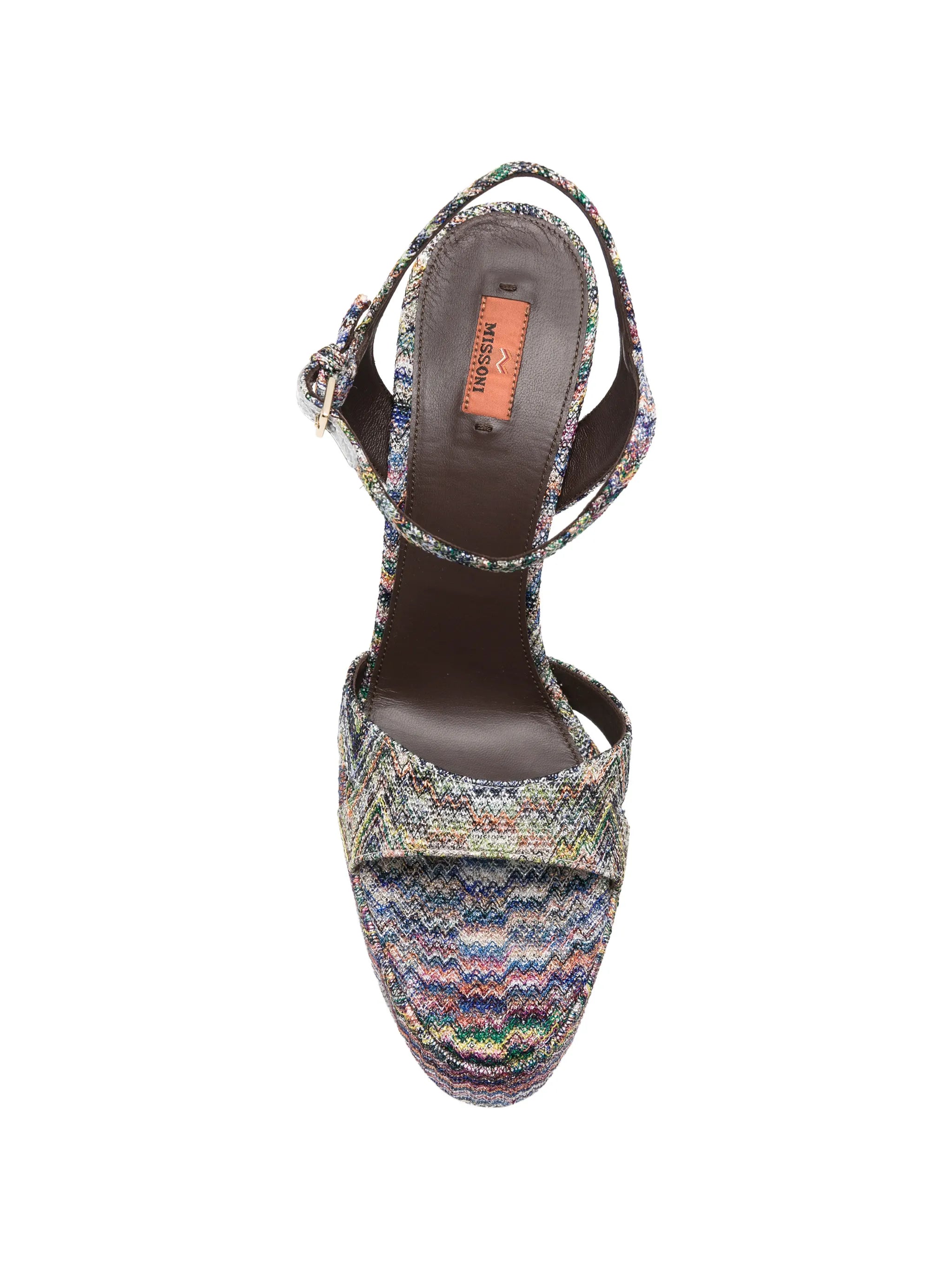 zigzag-knit heeled sandals