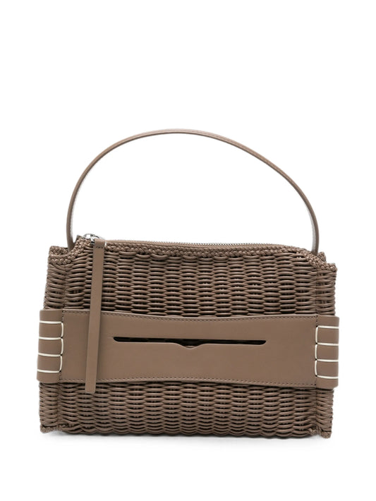 Woven Loafer zip-up tote bag